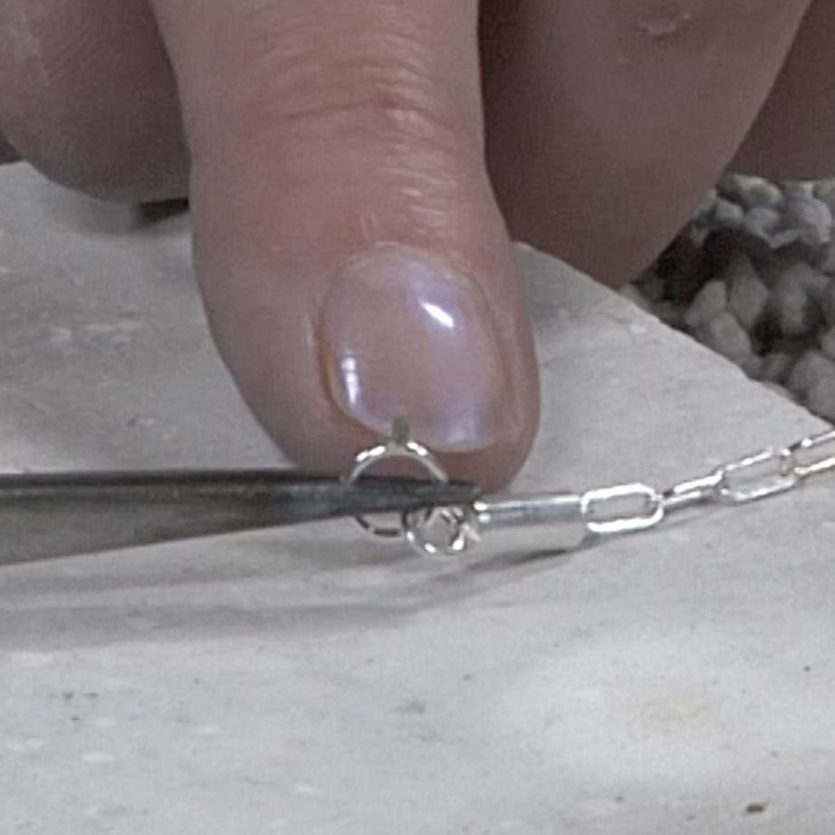Soldering a Jump Ring & Silver Chain to an End Cap by Terri