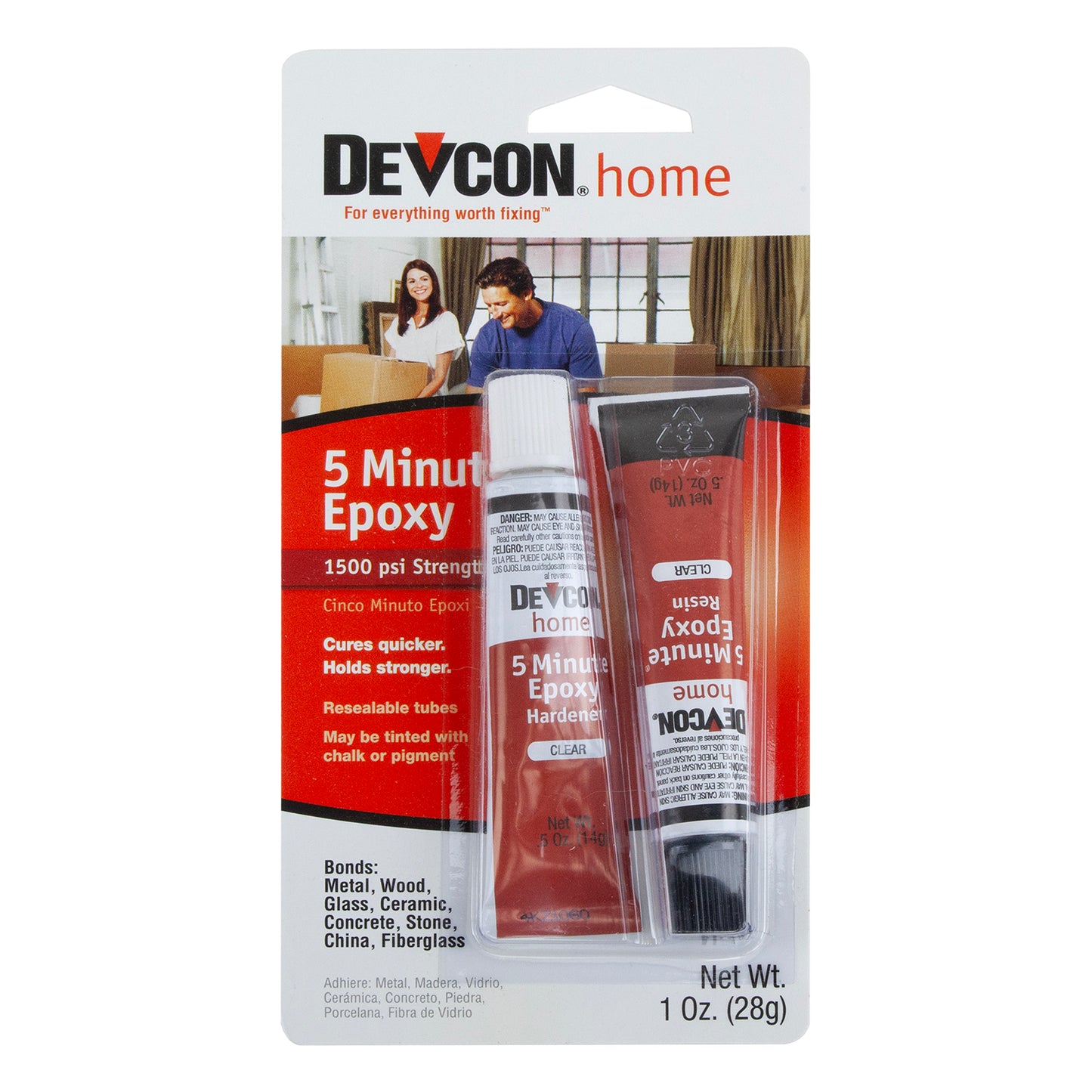package of Adhesive - Devcon 5 Minute Epoxy - High Strength