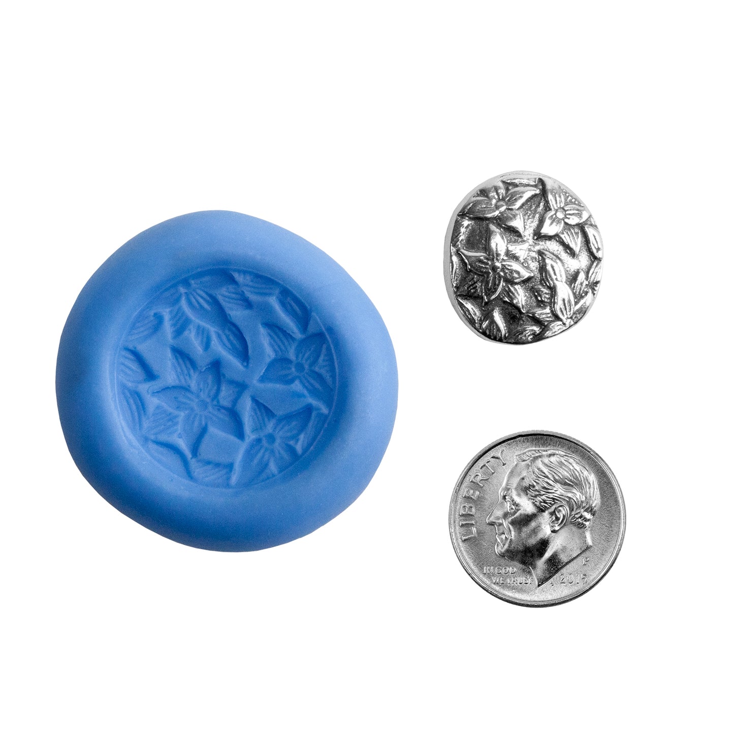 Ready Mold - Amaryllis silver sample with dime