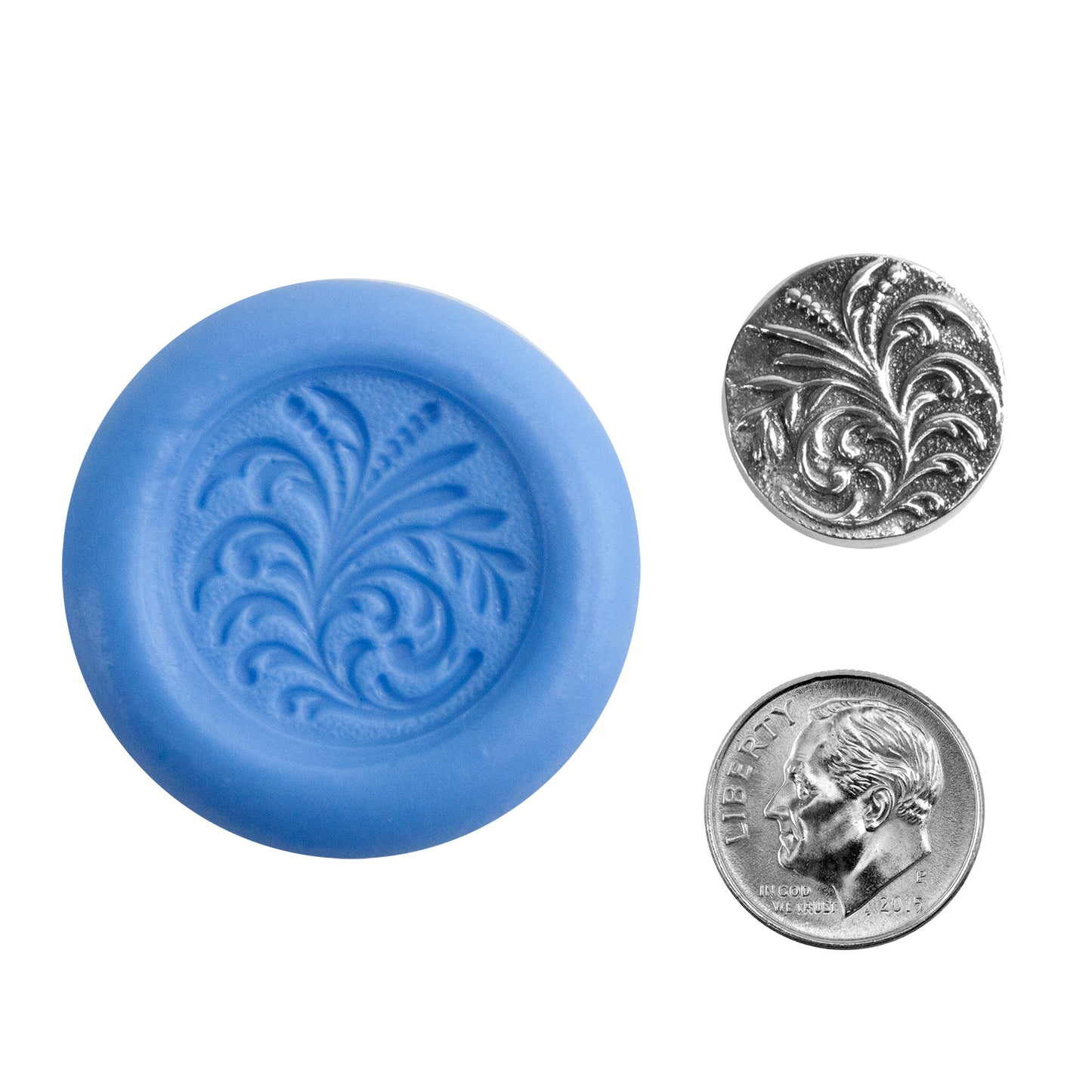 Ready Mold - Lovely Lily silver sample with dime