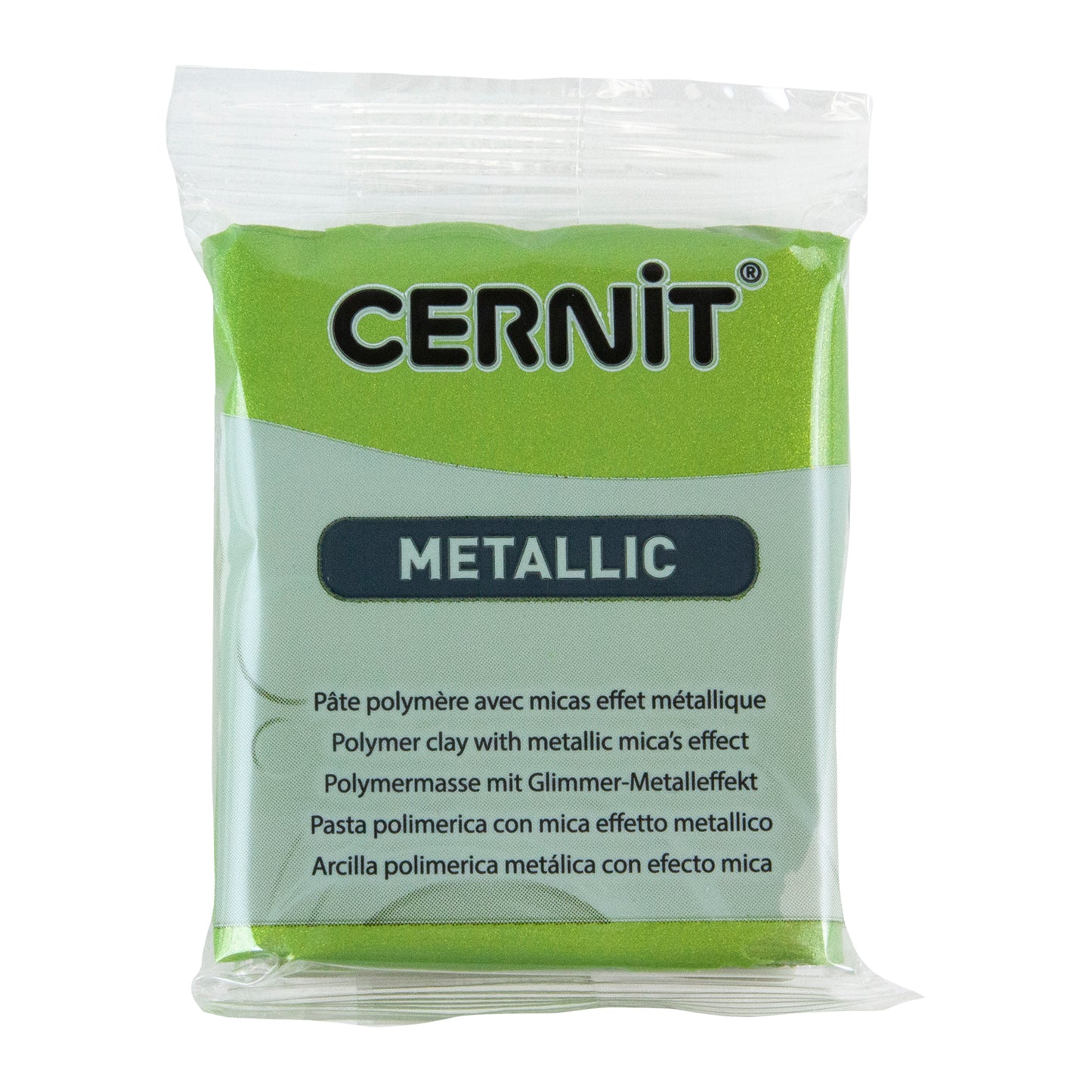 Cernit Metallic Polymer Clay - Green Gold 2oz (56g) block