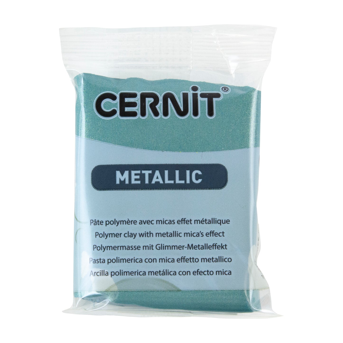 Cernit Metallic Polymer Clay - Turquoise Gold 2oz (56g) block