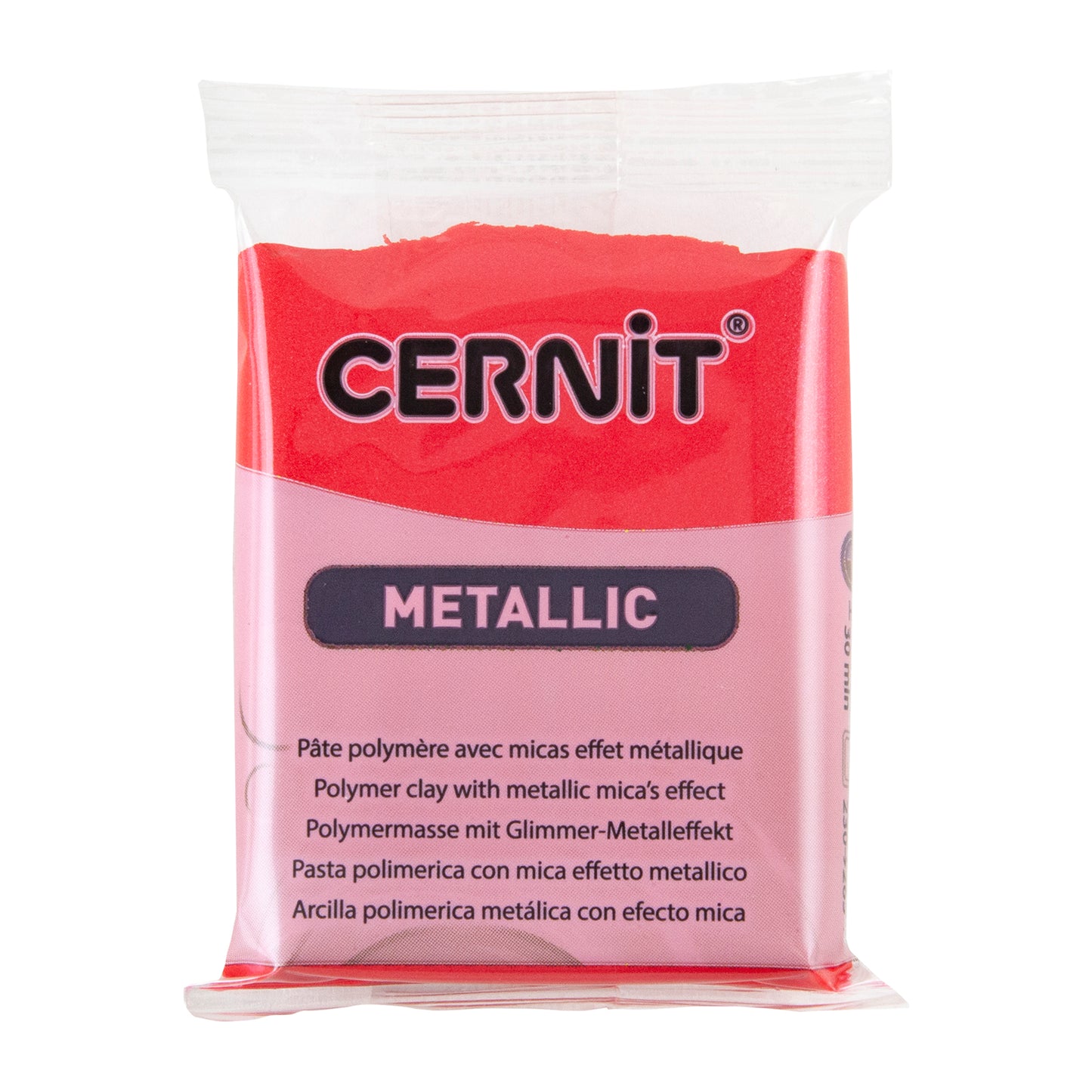 Cernit Metallic Polymer Clay - Red 2oz (56g) block