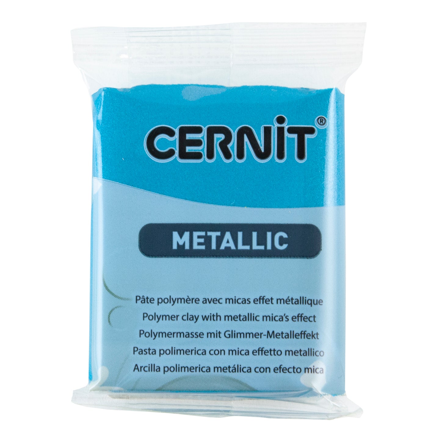 Cernit Metallic Polymer Clay - Turquoise 2oz (56g) block