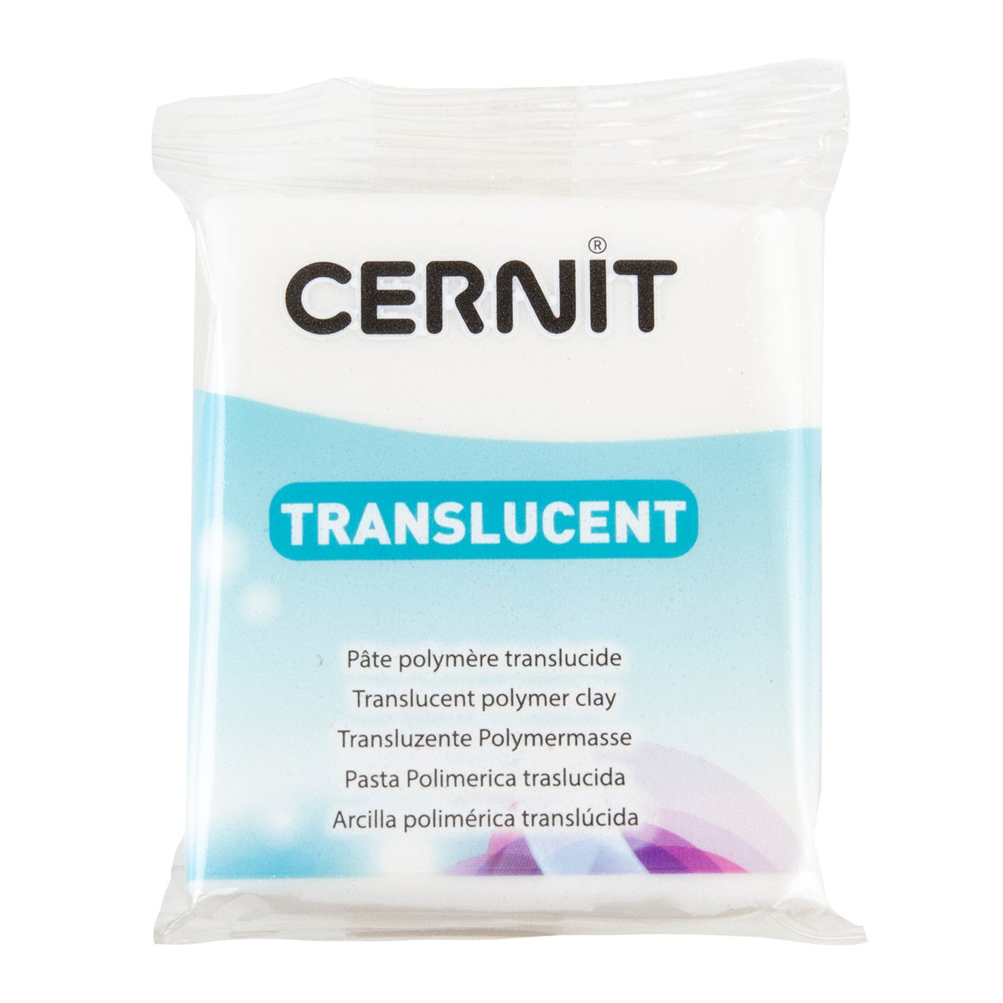 Cernit Translucent Polymer Clay - Glitter White 2oz (56g) block