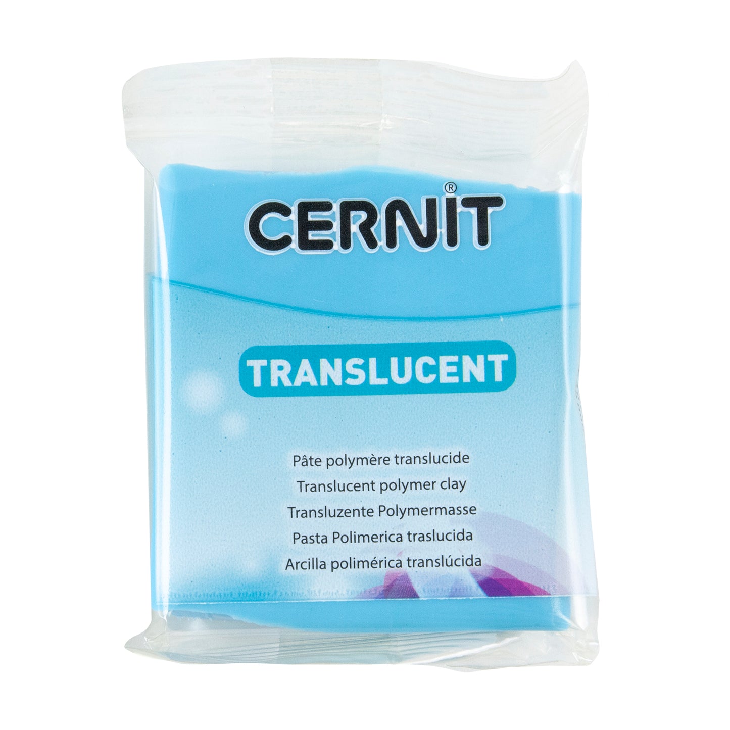 Cernit Translucent Polymer Clay - Turquoise Blue 2oz (56g) block