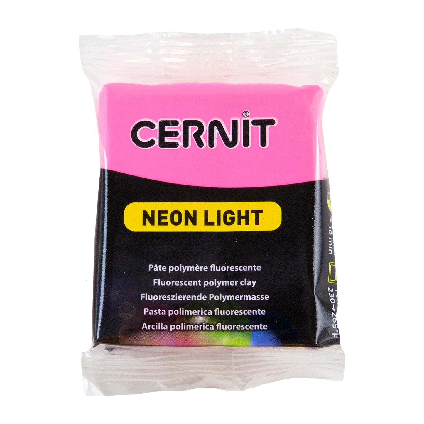 Cernit Neon Polymer Clay - Fuchsia 2oz (56g) block
