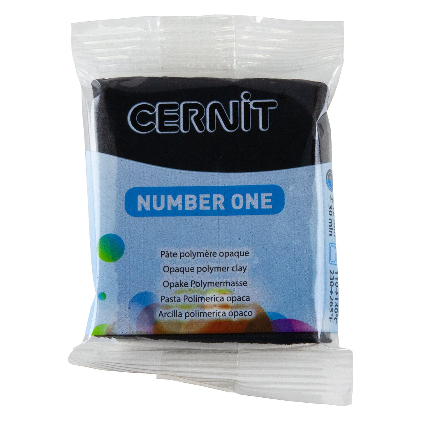 Cernit Number One Polymer Clay - Black 2oz (56g) block