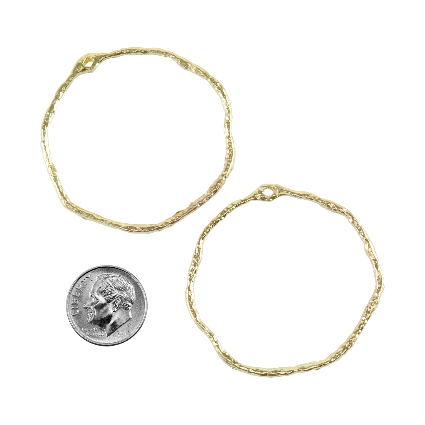 Brass Pendant - Ring - Pkg/2 with dime