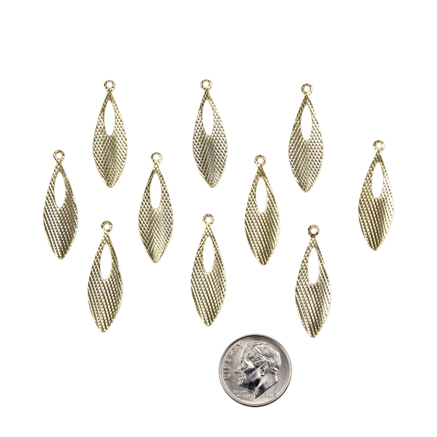 Brass Pendants - Horse Eye - Pkg/10 with dime