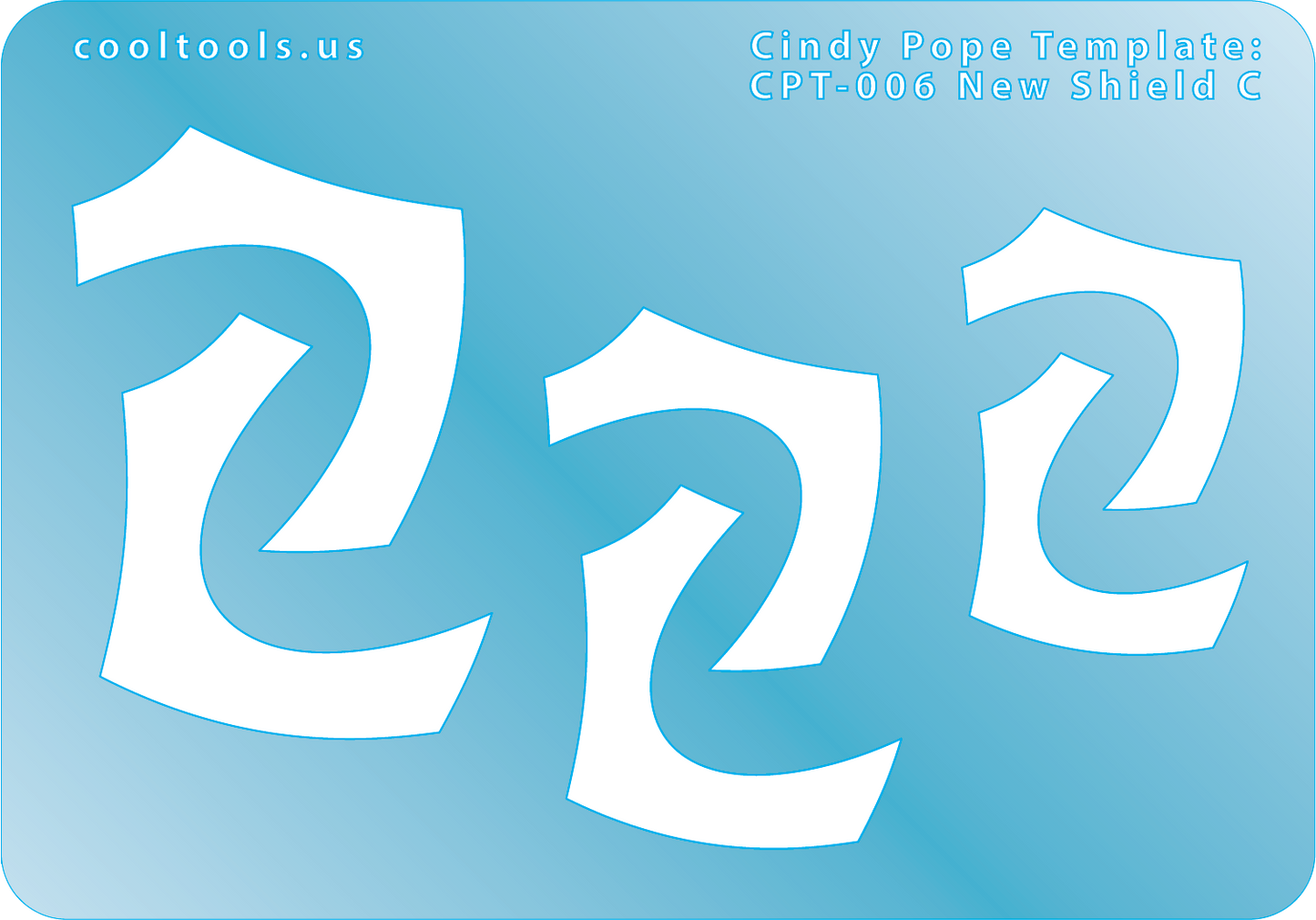 blue plastic Cindy Pope Template - New Shield C