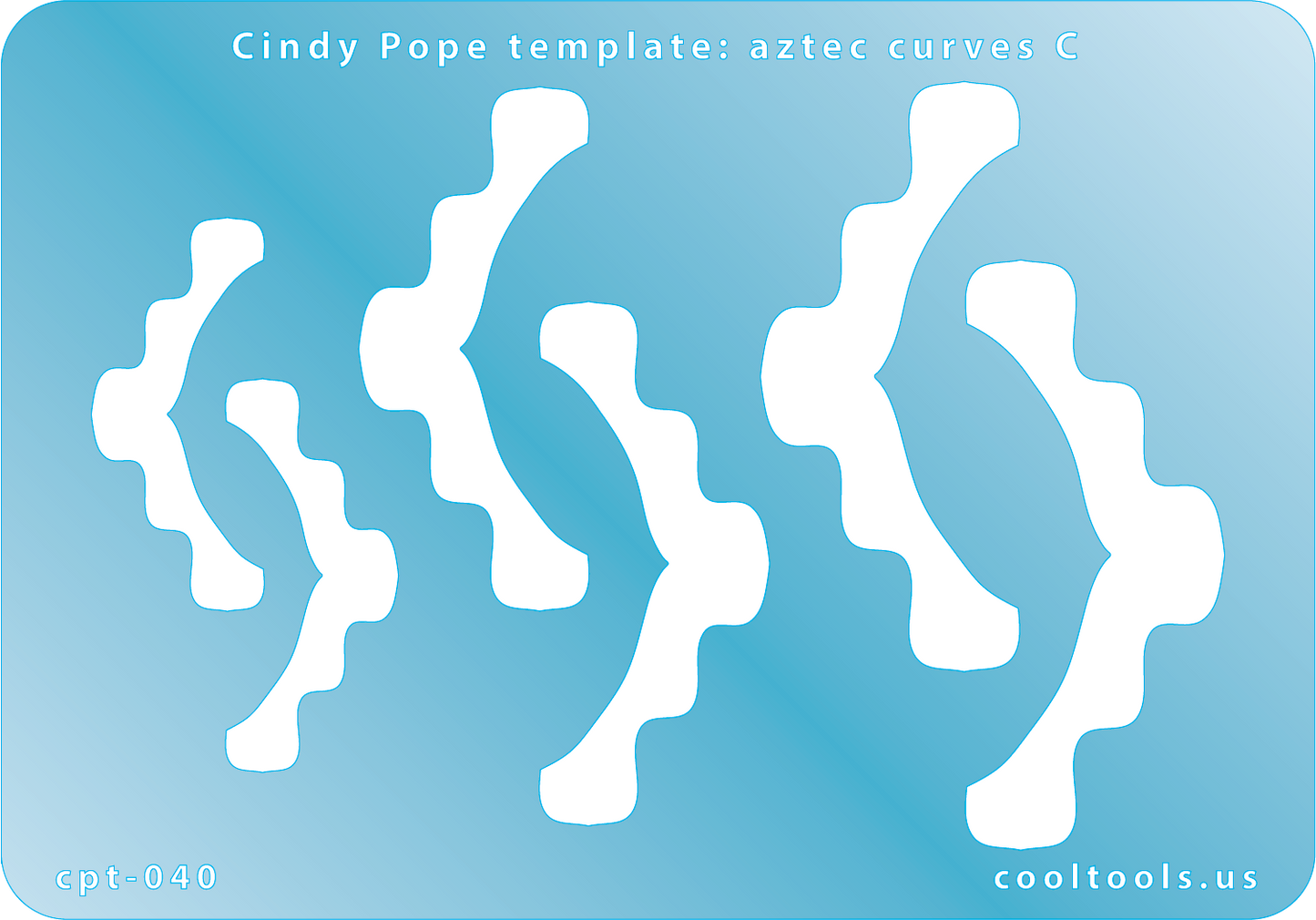 blue plastic Cindy Pope Template - Aztec Curves C