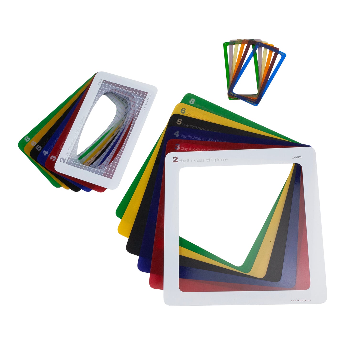 Clay Thickness Bundle
What's included:
Clay Thickness Rolling Frames - Set of 6
Jumbo Clay Thickness Rolling Frames - Set of 6
Mini Clay Thickness Rolling Frames - Set of 6