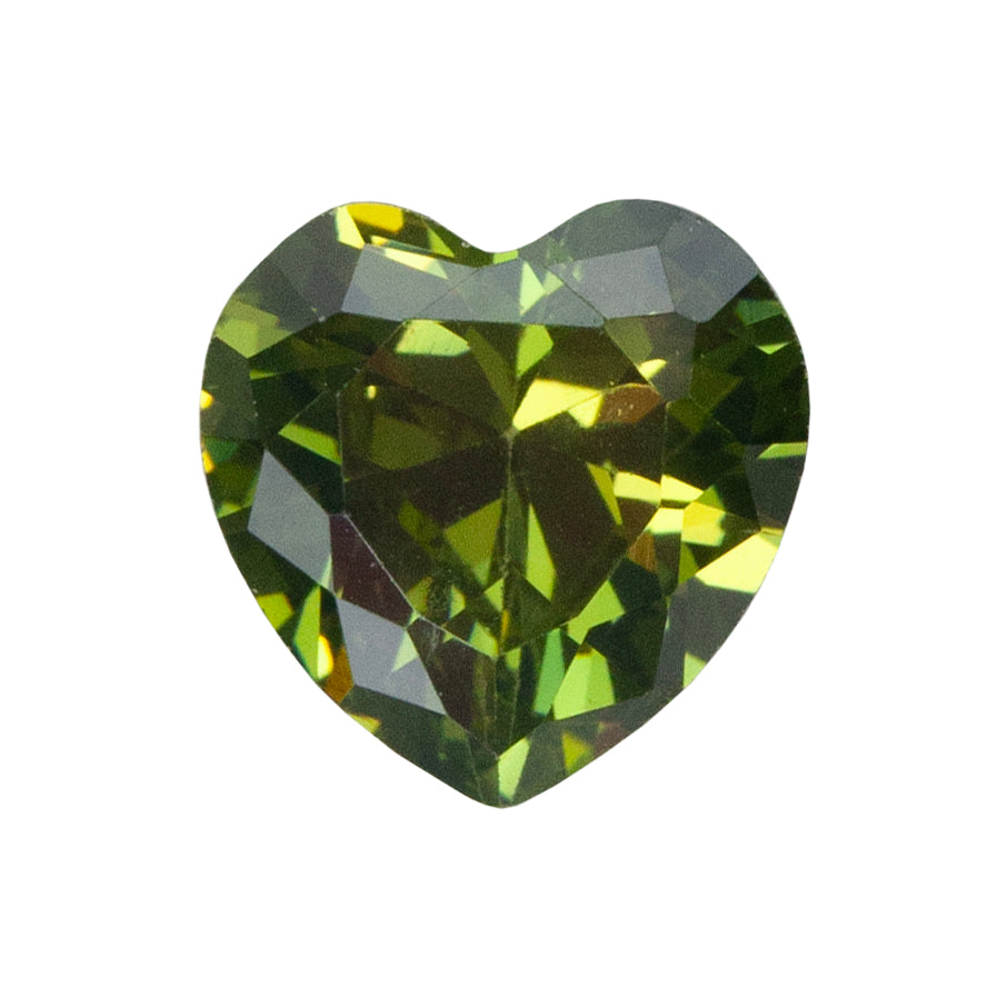 Cubic Zirconia - Olivine - Heart