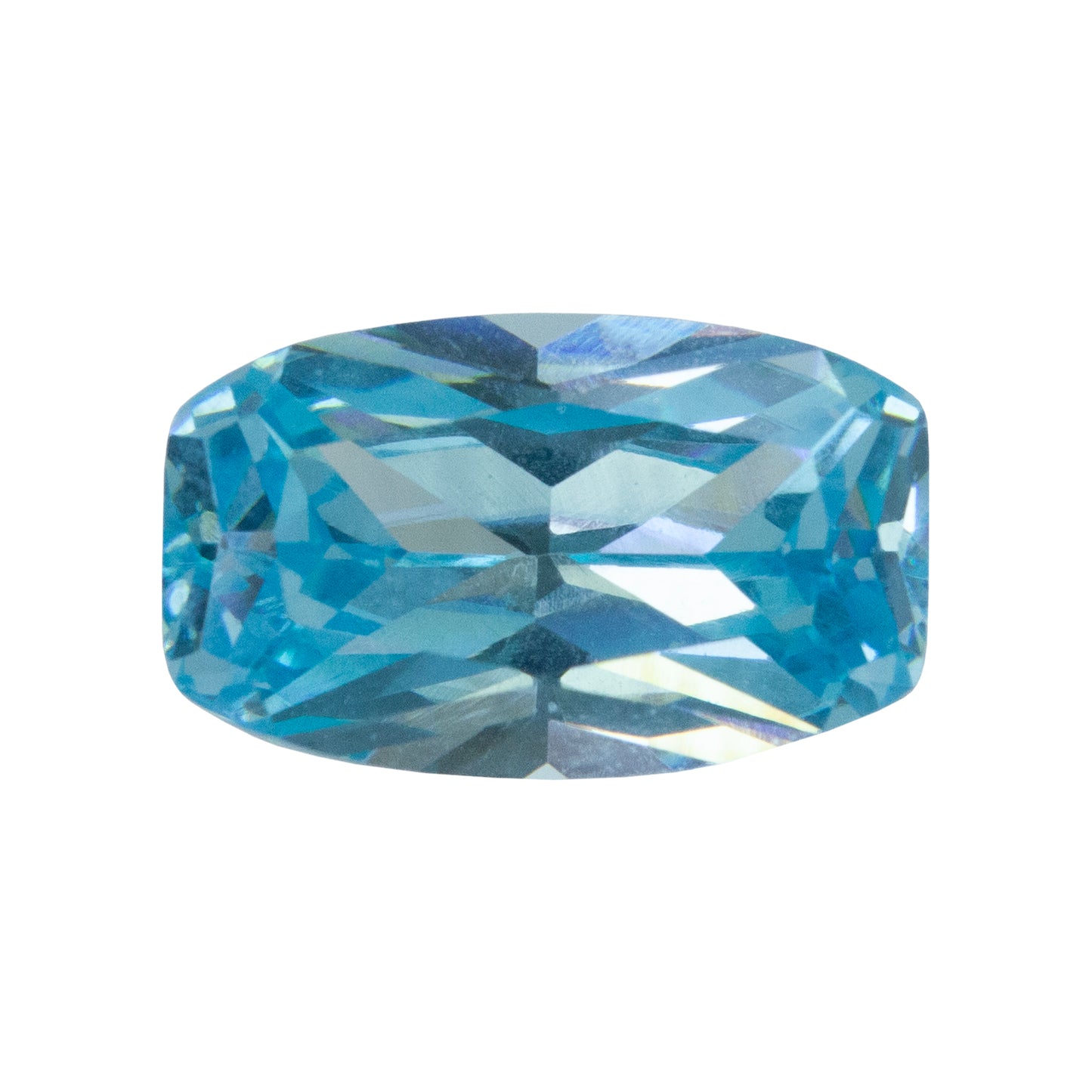 Cubic Zirconia - Blue Topaz - Barrel - Checkerboard