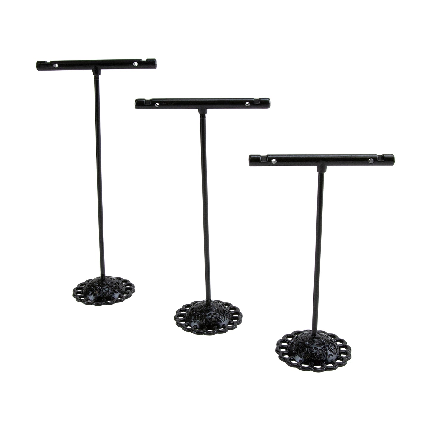 T Bar Earring Display - Black Color - Set/3