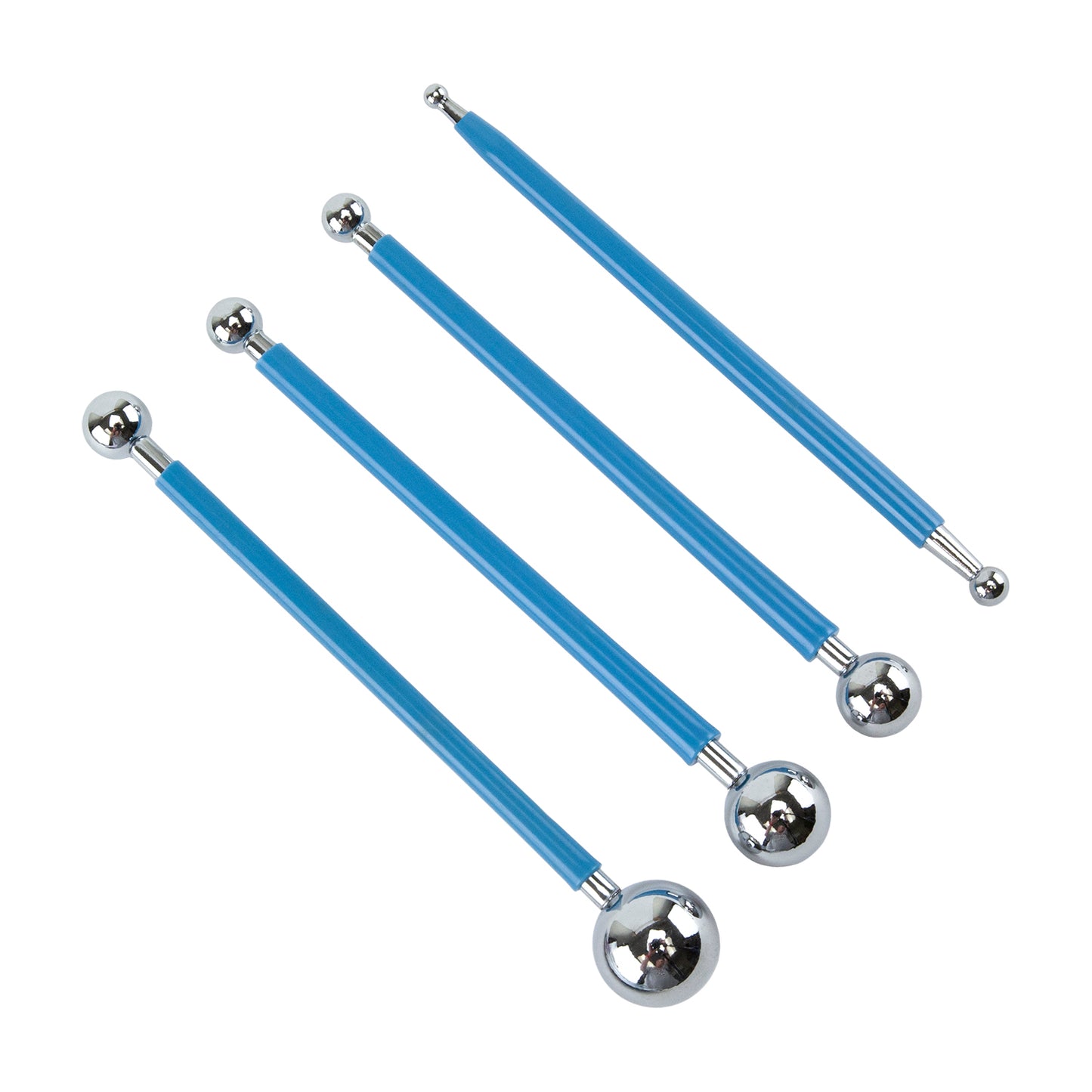 Large Double-Ended Steel Ball Tip Sculpting Tools - Set of 4