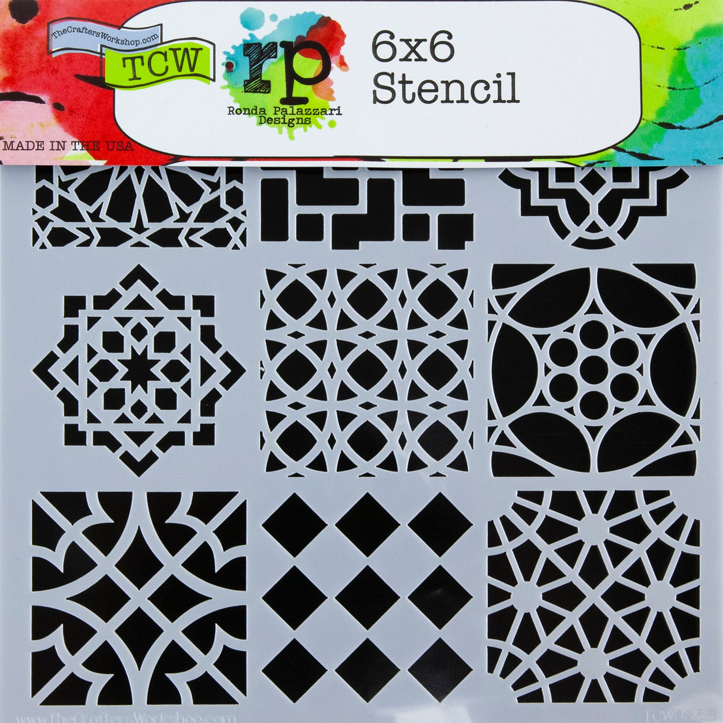 Design Stencil - Moroccan Tiles Enhance your enamel with our Design Stencils for Enameling. Add flair and dimension to your enamel creations. Easy to clean and reuse! Emboss clay to create texture. Stencil is 6" x 6"