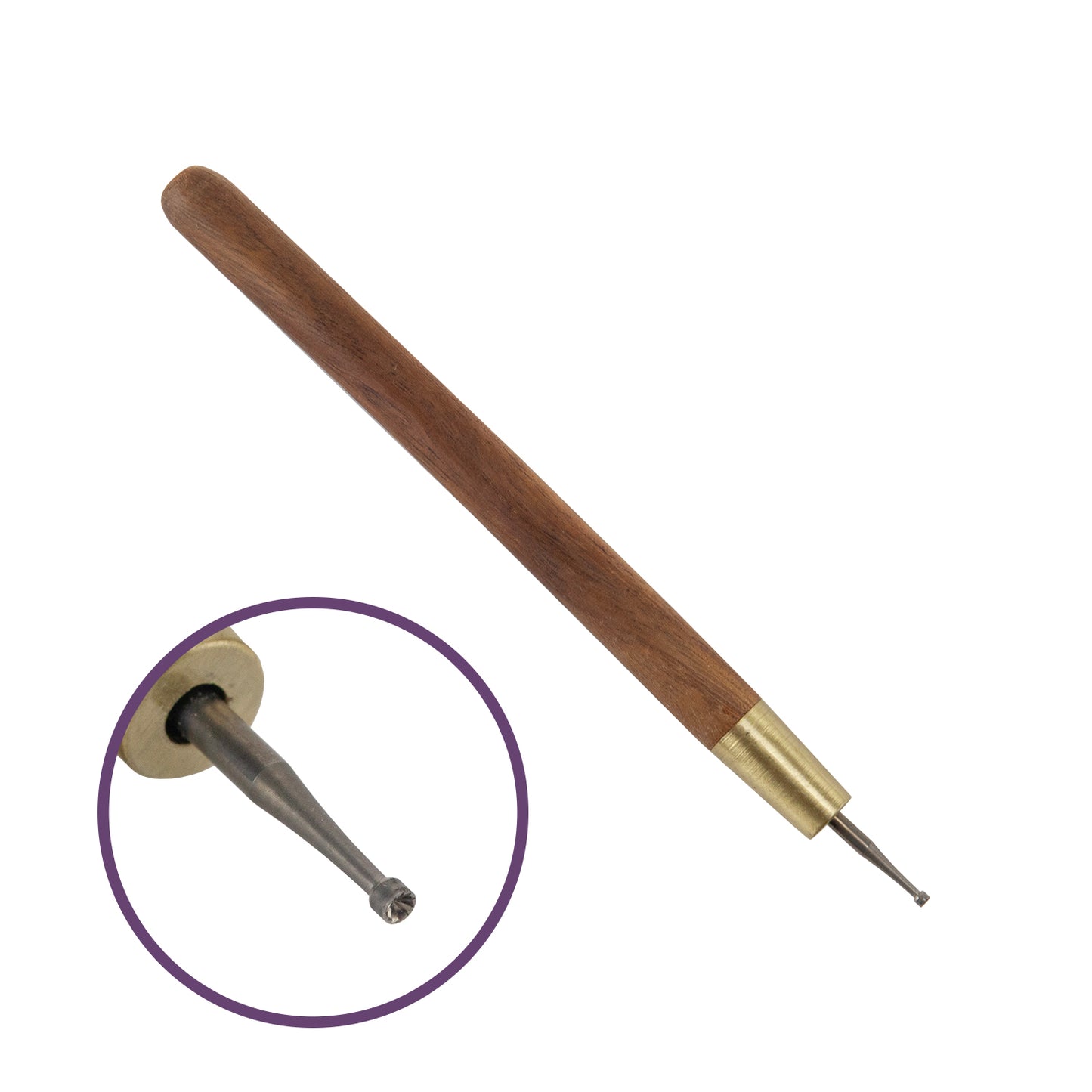 Wire Rounding Tool
When a wire is cut, the end is sharp and sometimes ragged. Use this tool to round and smooth wire ends for comfort and safety. Perfect for earwires. Much easier and quicker than using a barrette file. Just place on the end of the wire and give it a few gentle turns on soft metals such as fine silver and copper. The metal you use will determine how easy this will be. Harder metals, such as bronze, brass and silver alloys will require more turns and more force. Use a brass scratch brush to