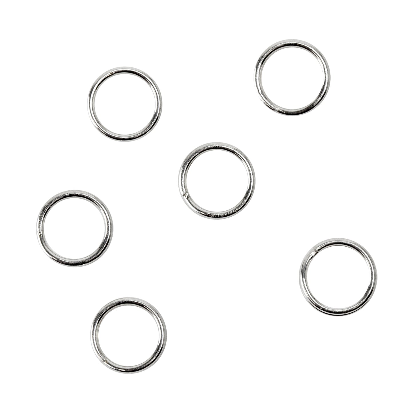 Sterling Silver Round Split Ring x 6