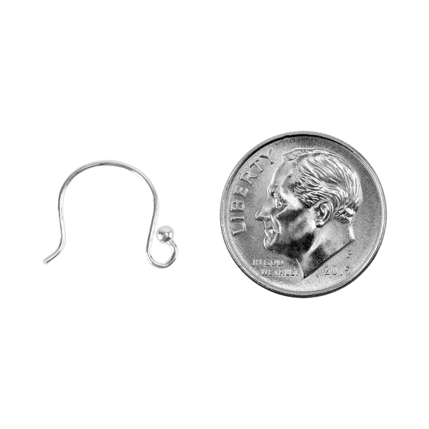 Sterling Silver Earwires - Fancy with Loop and Bead - 5 Pairs with ime