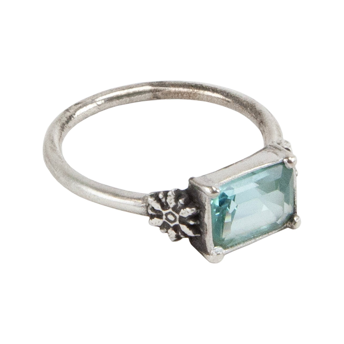 Finishing Touches Mold - Snowflake 2 silver ring with light blue cz