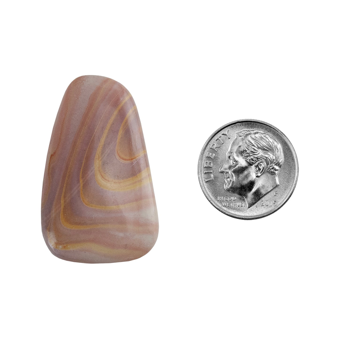 Rainbow Hickoryite - Freeform Cabochon 33mm x 20mm - Pkg/1 with dime