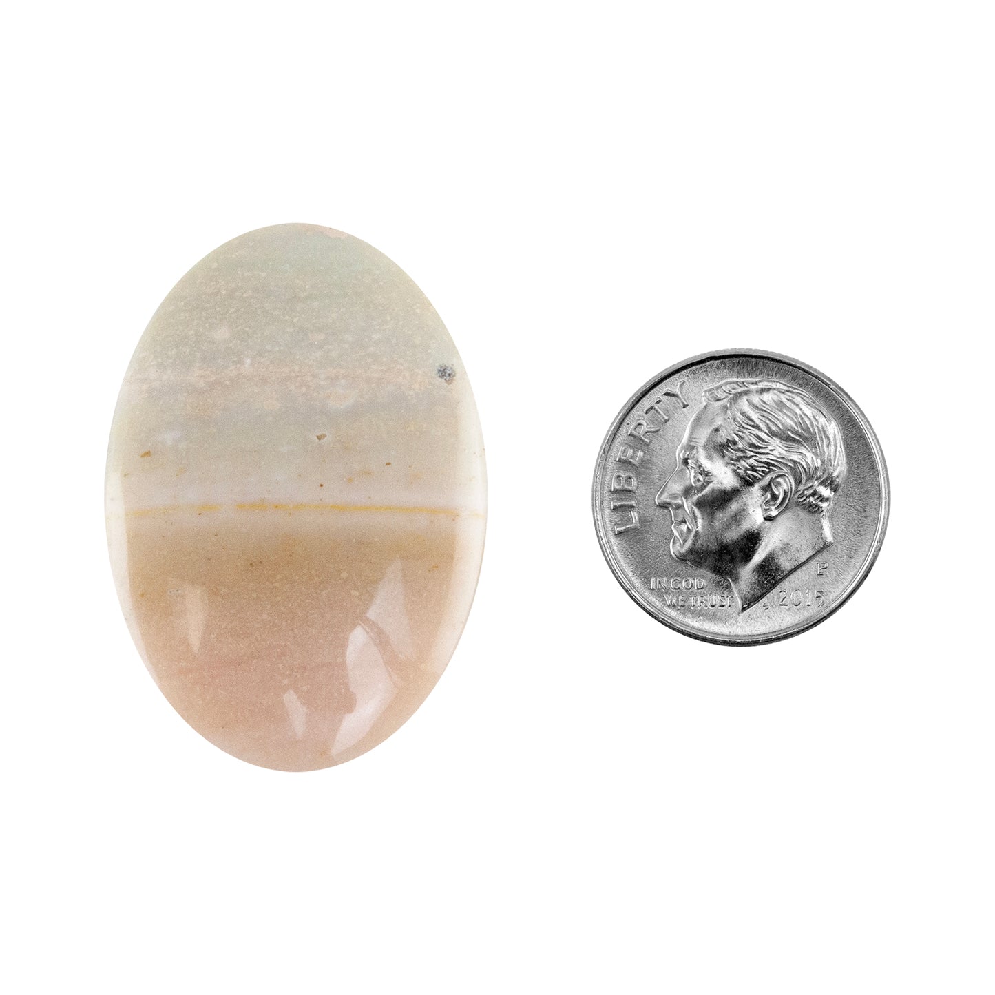 Silica Opalwood - Oval Cabochon 33mm x 22mm - Pkg/1 with dime