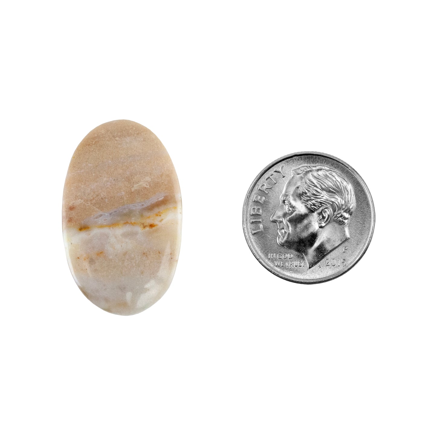 Silica Opalwood - Oval Cabochon 25mm x 15mm - Pkg/1 with dime