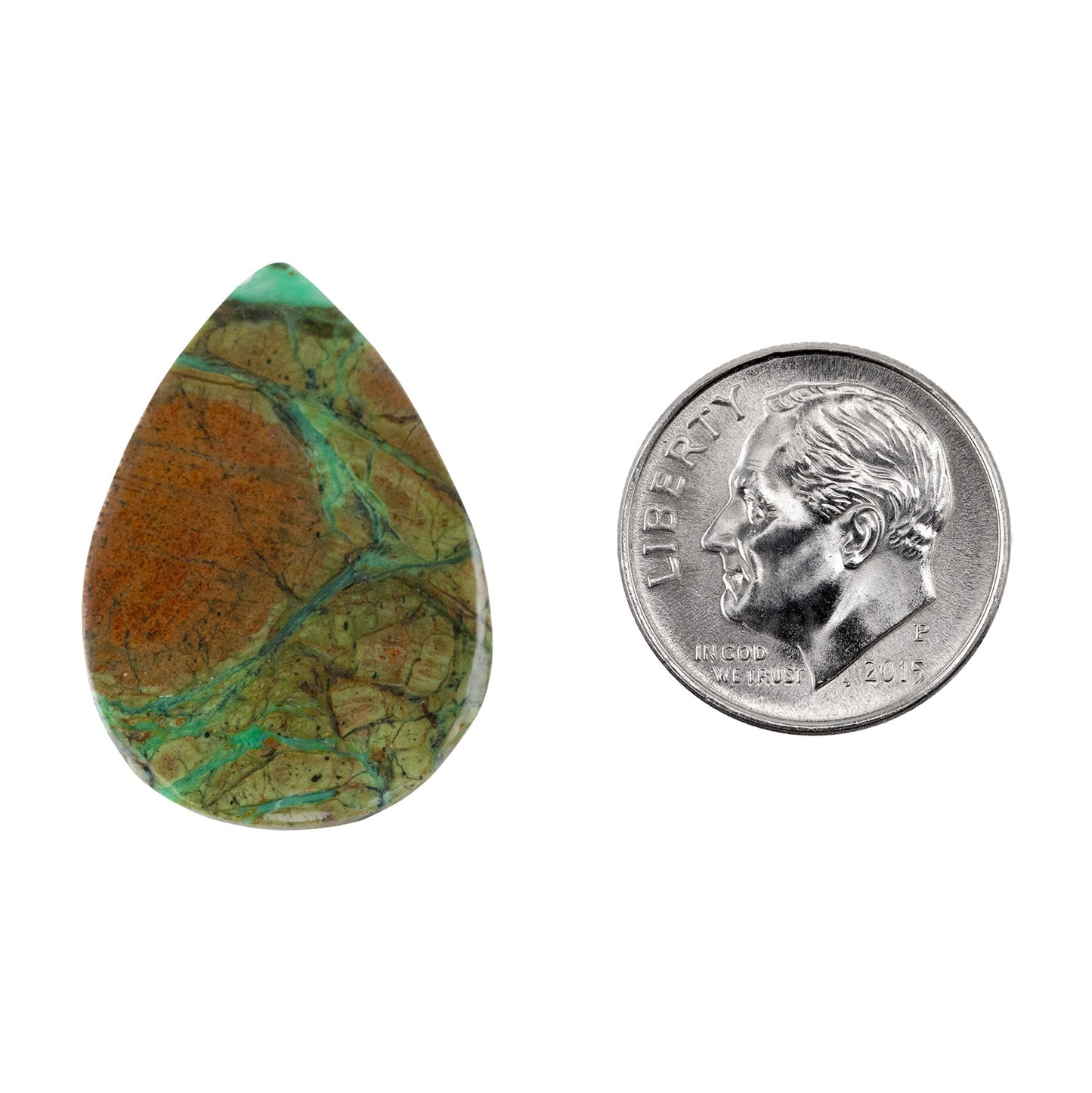 Smithsonite Gemstone - Pear Pendant 15mm x 7mm Pkg/1 with dime