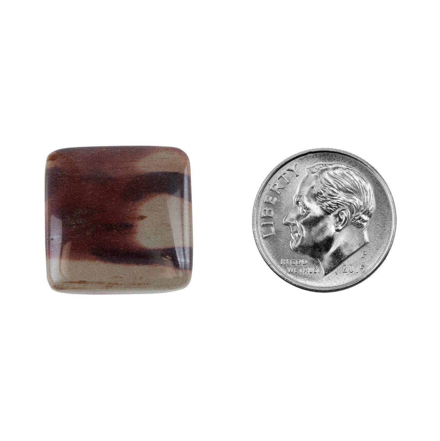 Zebra Stone - Cushion Cabochon 17mm - Pkg/1 with dime