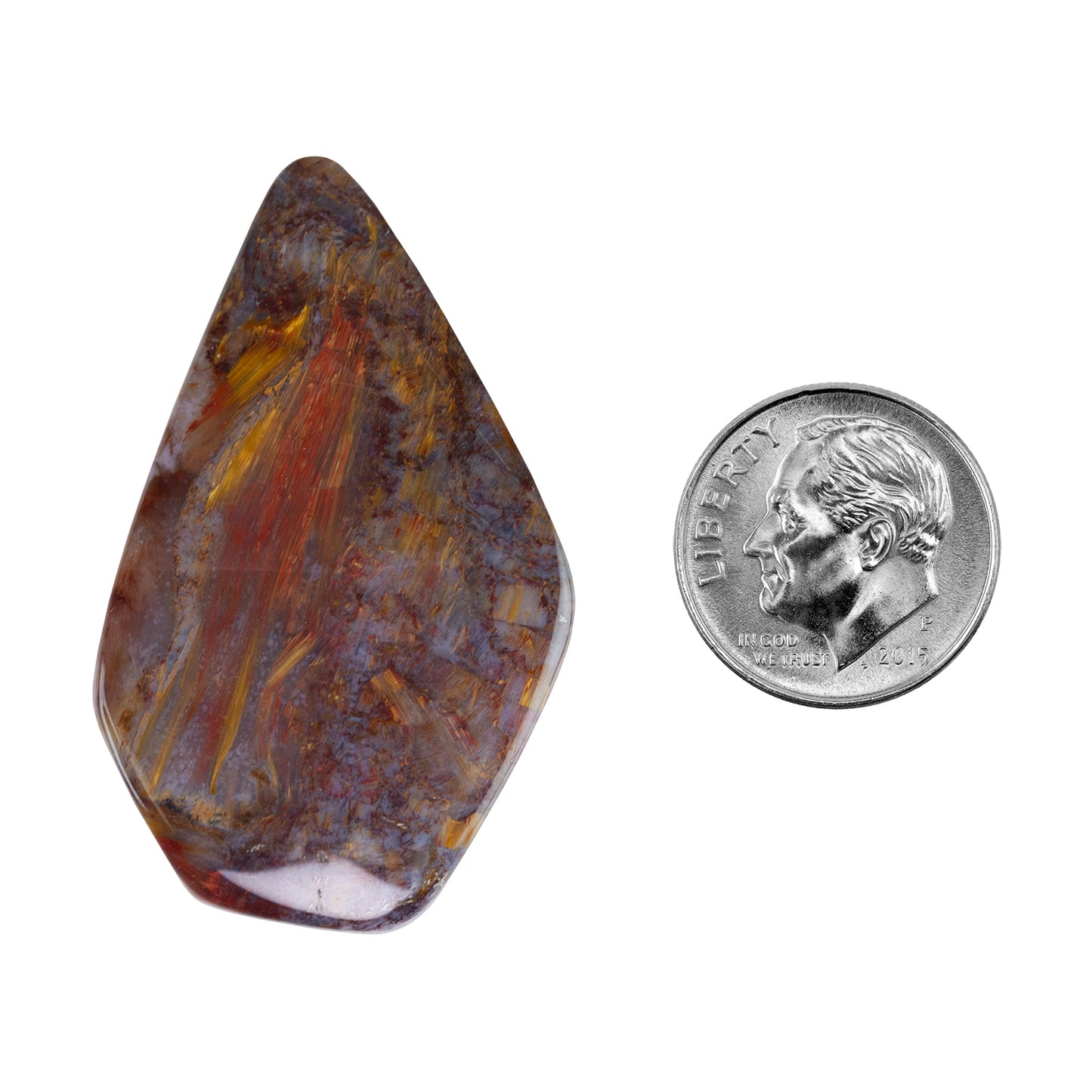 Pietersite Gemstone - Freeform Cabochon 43mm x 27mm Pkg/1 with dime