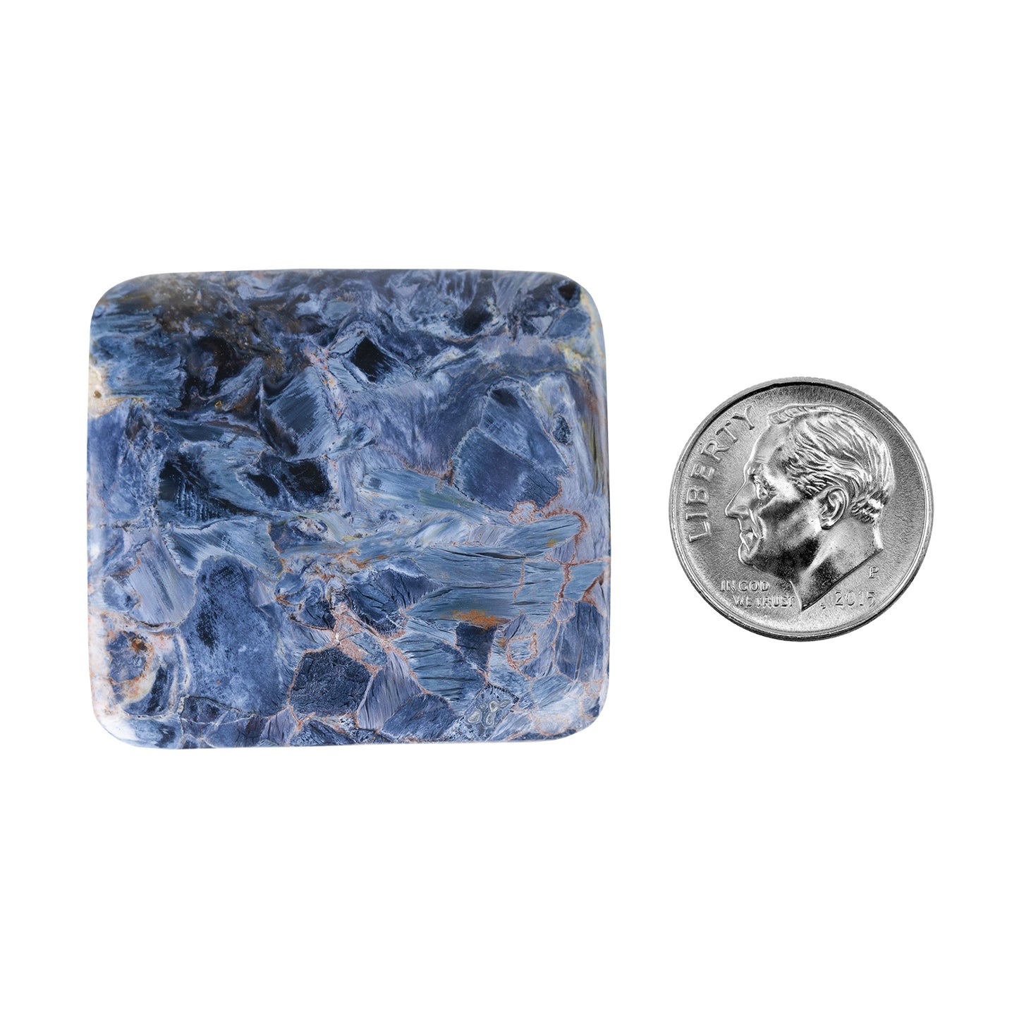 Pietersite Gemstone - Freeform Cabochon 34mm x 31mm Pkg/1 with dime