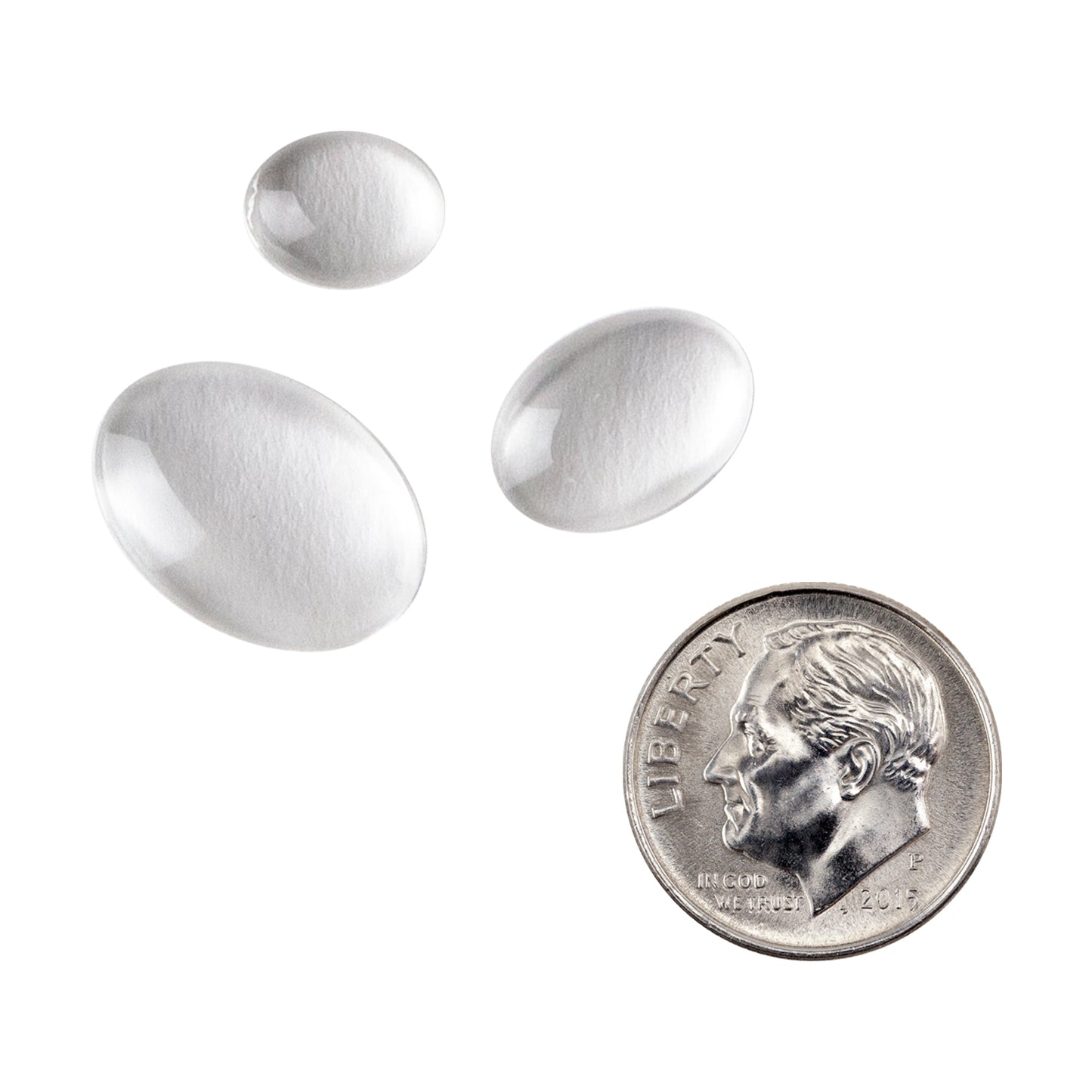 Clear Glass Cabochon - Oval with dime