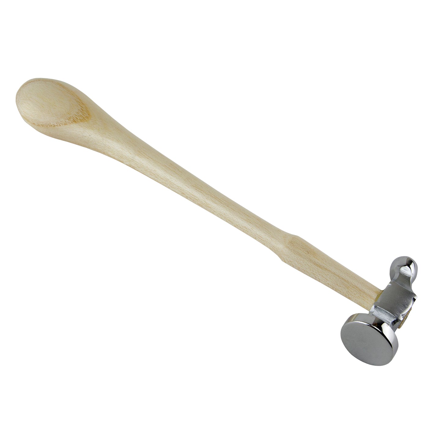 Chasing Hammer German Style
Use the large face to strike small tools and peen end for texturing or making rivets.
This top quality hammer should be in every metal clay toolbox. Case hardened stainless steel head and ergonomically designed for perfect striking. A very comfortable and easy to use hammer. Head weighs 3oz with a 25mm face.