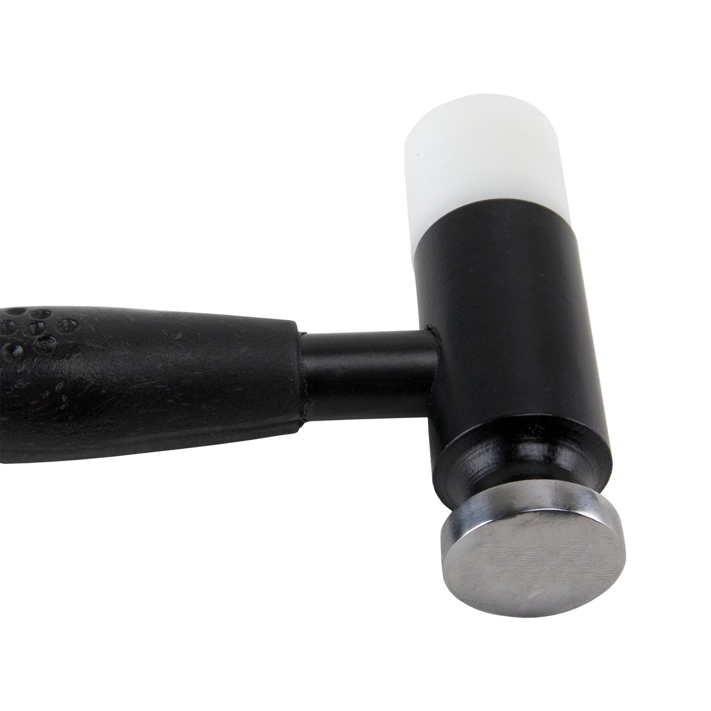 Whammer Hammer
Wire jewelry hammer with two interchangeable heads. Extra weight in the head reduces the striking power needed to achieve great results. Short ergo handle enables a perfect grip and improved striking accuracy. Features a fixed convex steel head plus interchangeable nylon flat head and steel Dapping head. Can be used on 20 gauge wire and larger.