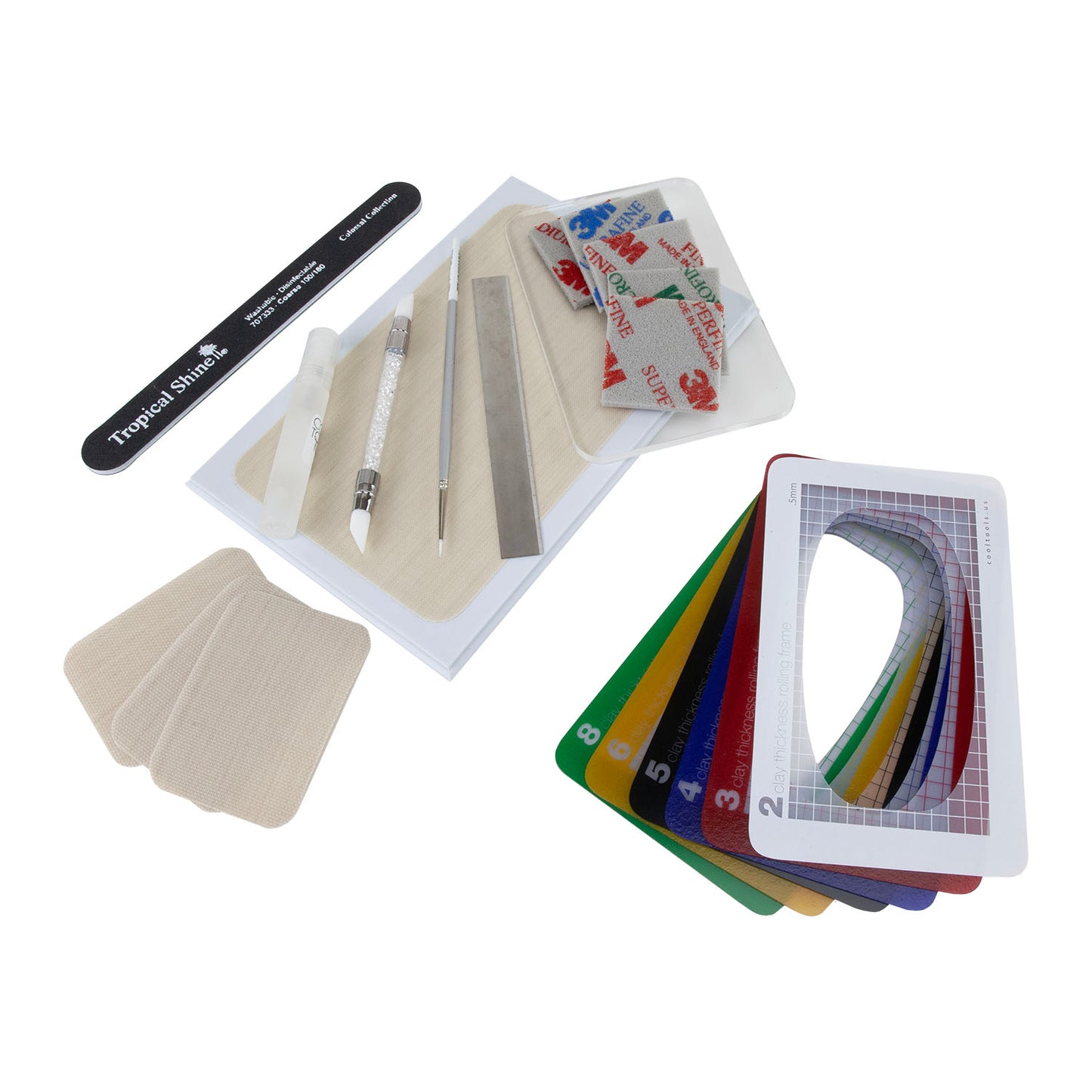 Make with Metal Clay: Set Stone Ring
This kit includes:
Clay Thickness Rolling Frames: Set/6
Acrylic Work Surface & Snake Maker
Clayboard Non-Stick Work Surface
Travel Size Cool Slip
Flexible Tissue Blade
Coarse Sanding Stick
Sponge Sanding Pads: Set/5
Double Ended Flexible Silicone Shaper
Silverwhite® Round #0 Brush
Tuff Cards Non-Stick Project Cards: Set/3