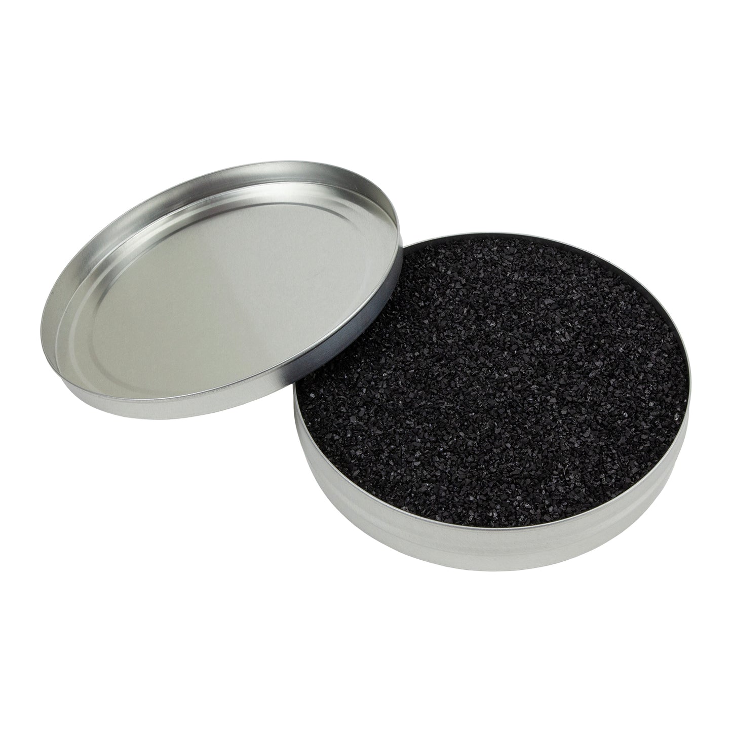 Accent Silver Firing Tin with Coconut Carbon Media 4 oz
Holds .30 liters of activated carbon. Stainless steel firing pans are very durable and will last longer than most any other firing container. This container has minimal oxide flake.