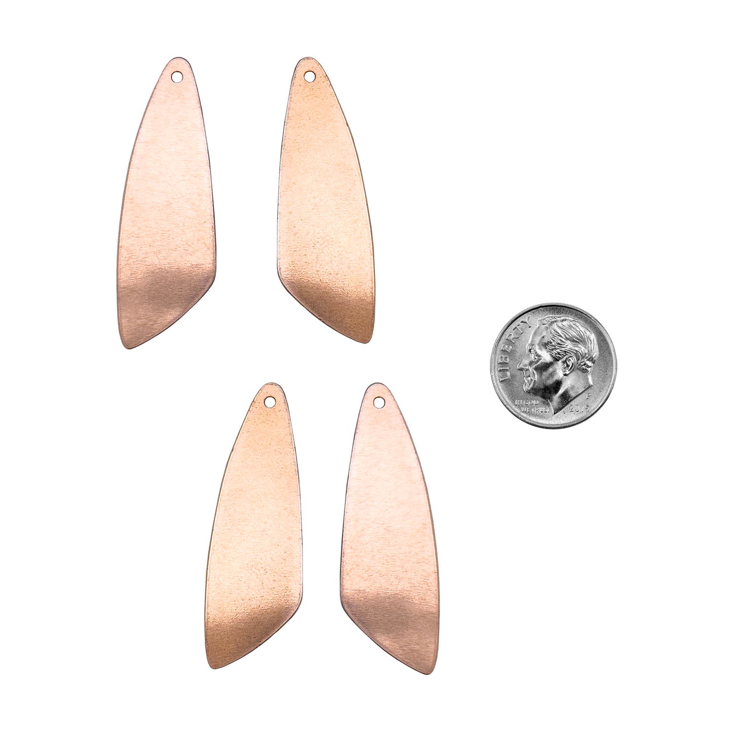 Copper Blanks - Angled Drop - Pkg/4 40mm
