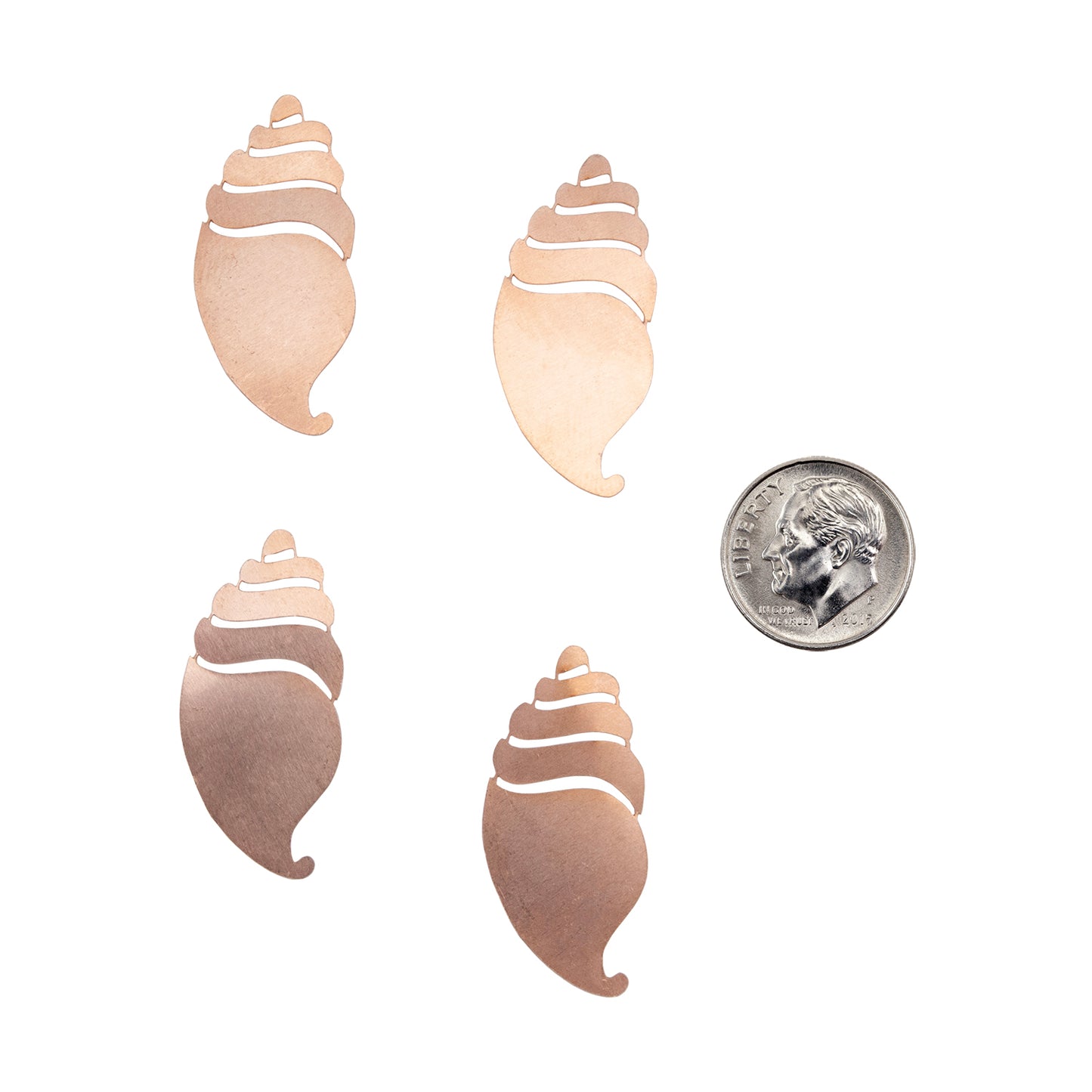 Copper Blanks - Seashell - Pkg/4 with dime