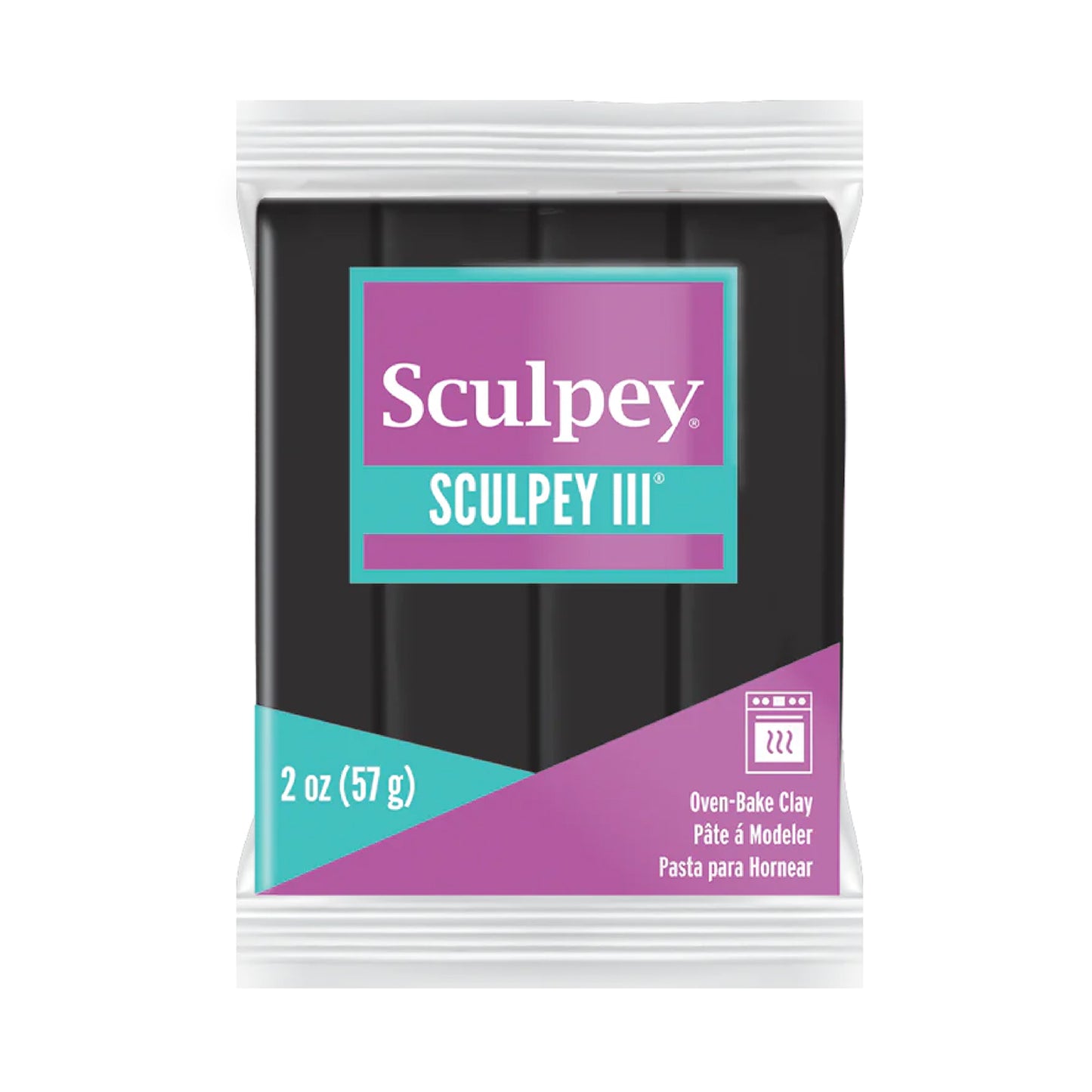 Sculpey III Polymer Clay - Black 2 oz block
