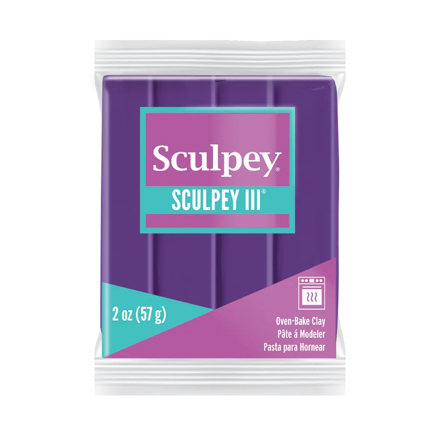 Sculpey III Polymer Clay - Purple 2 oz block
