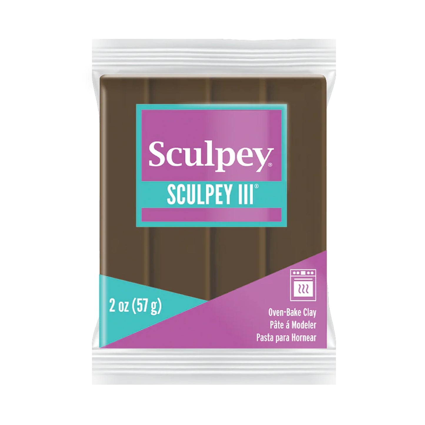 Sculpey III Polymer Clay - Suede Brown 2 oz block