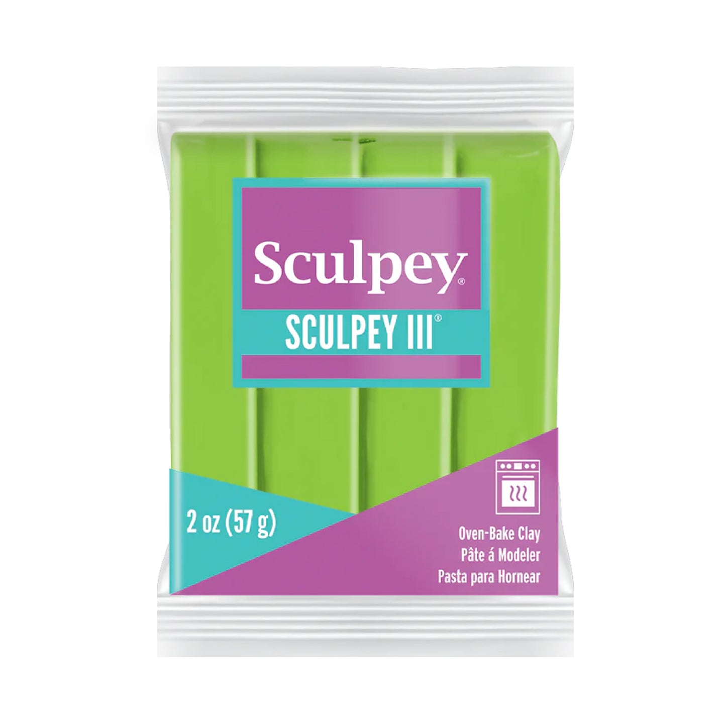 Sculpey III Polymer Clay - Granny Smith 2 oz block