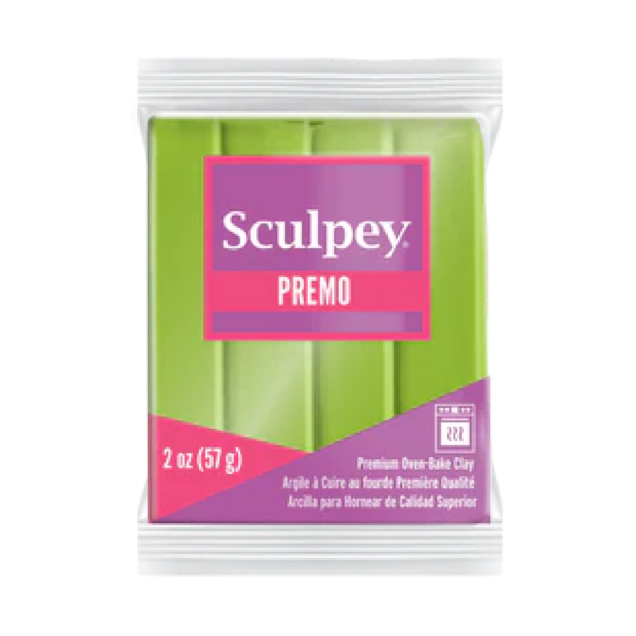 Premo Accent Sculpey Polymer Clay - Bright Green Pearl 2 oz block