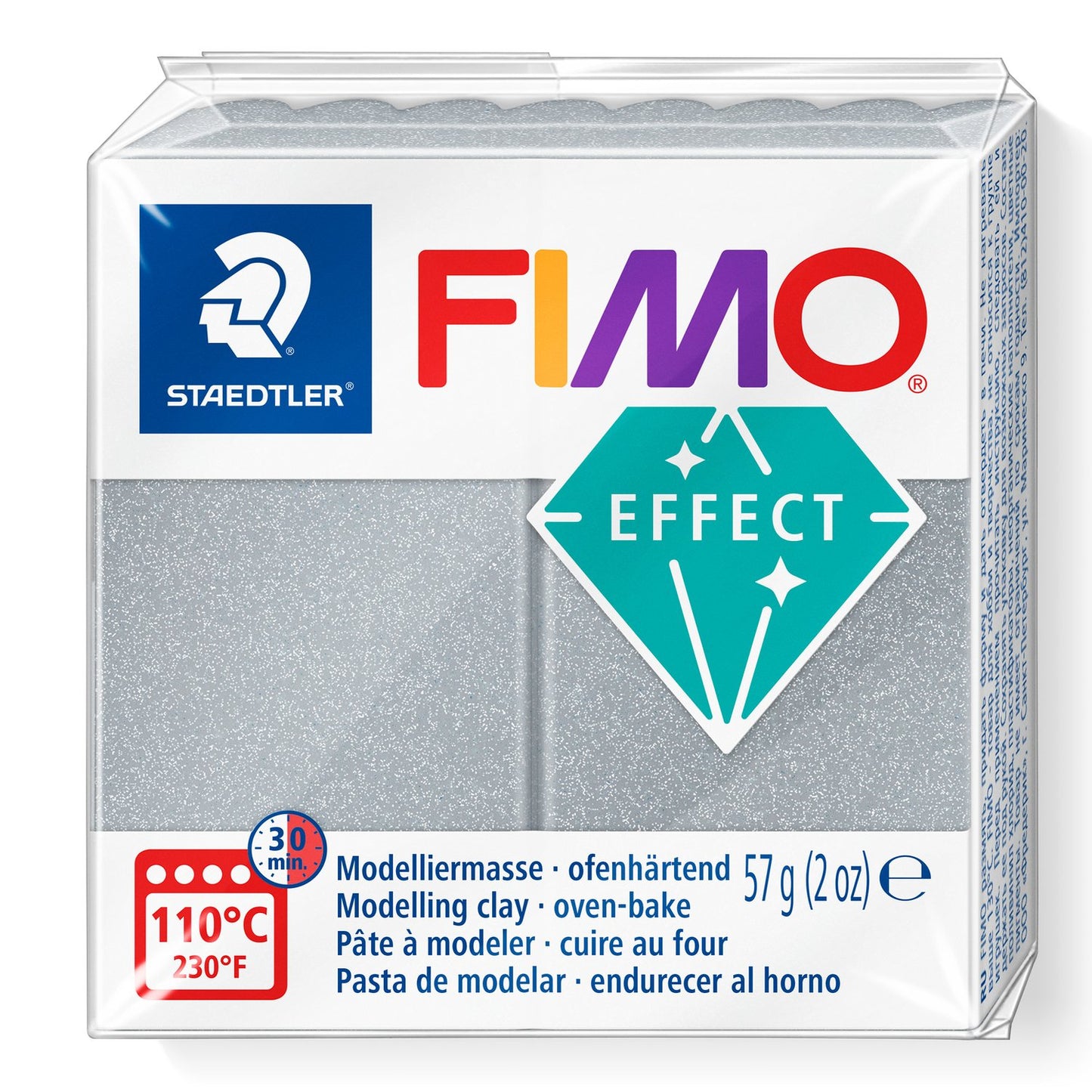 FIMO® Polymer Clay - Metallic Silver #81 2 oz block
