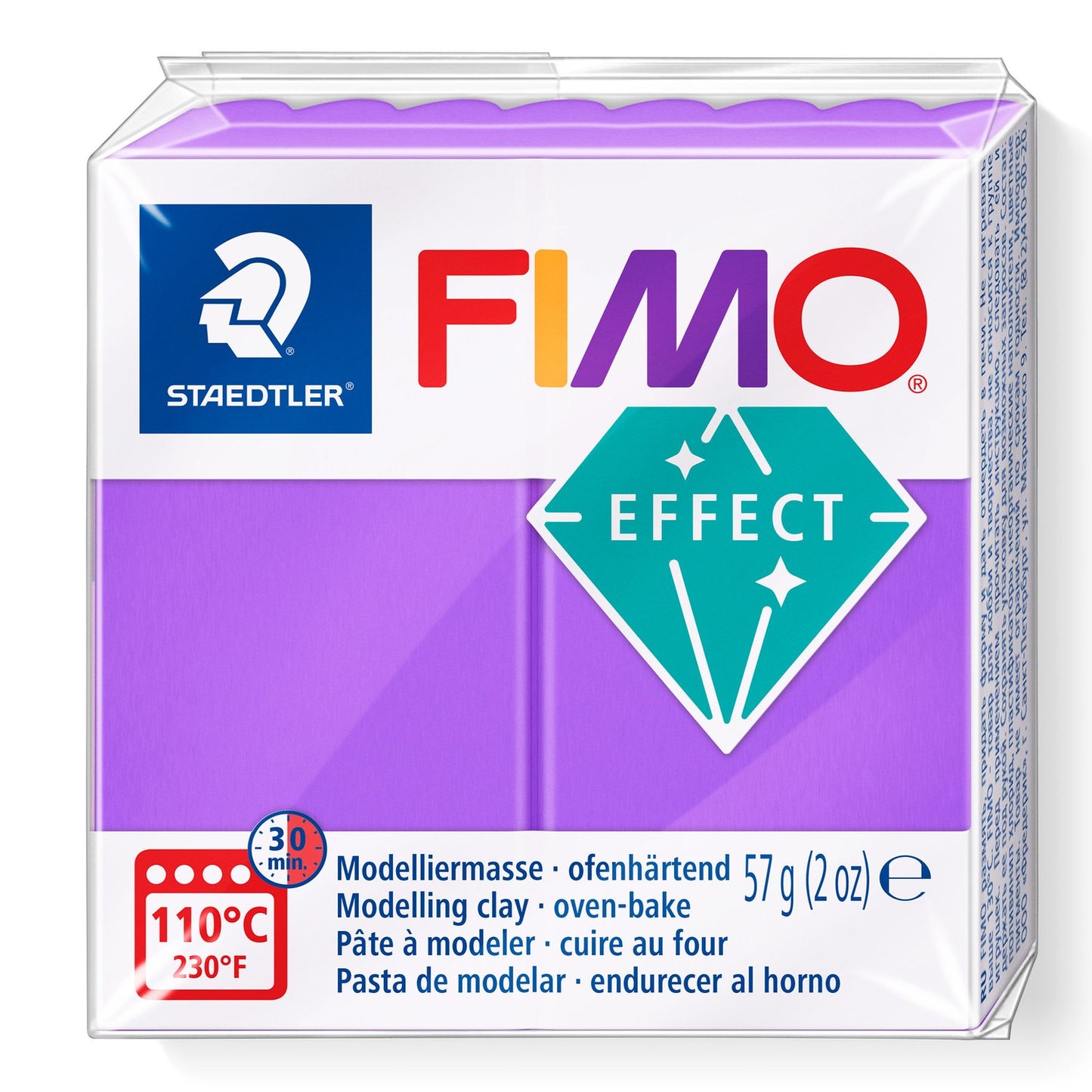 FIMO® Polymer Clay - Translucent Purple #604 2 oz block