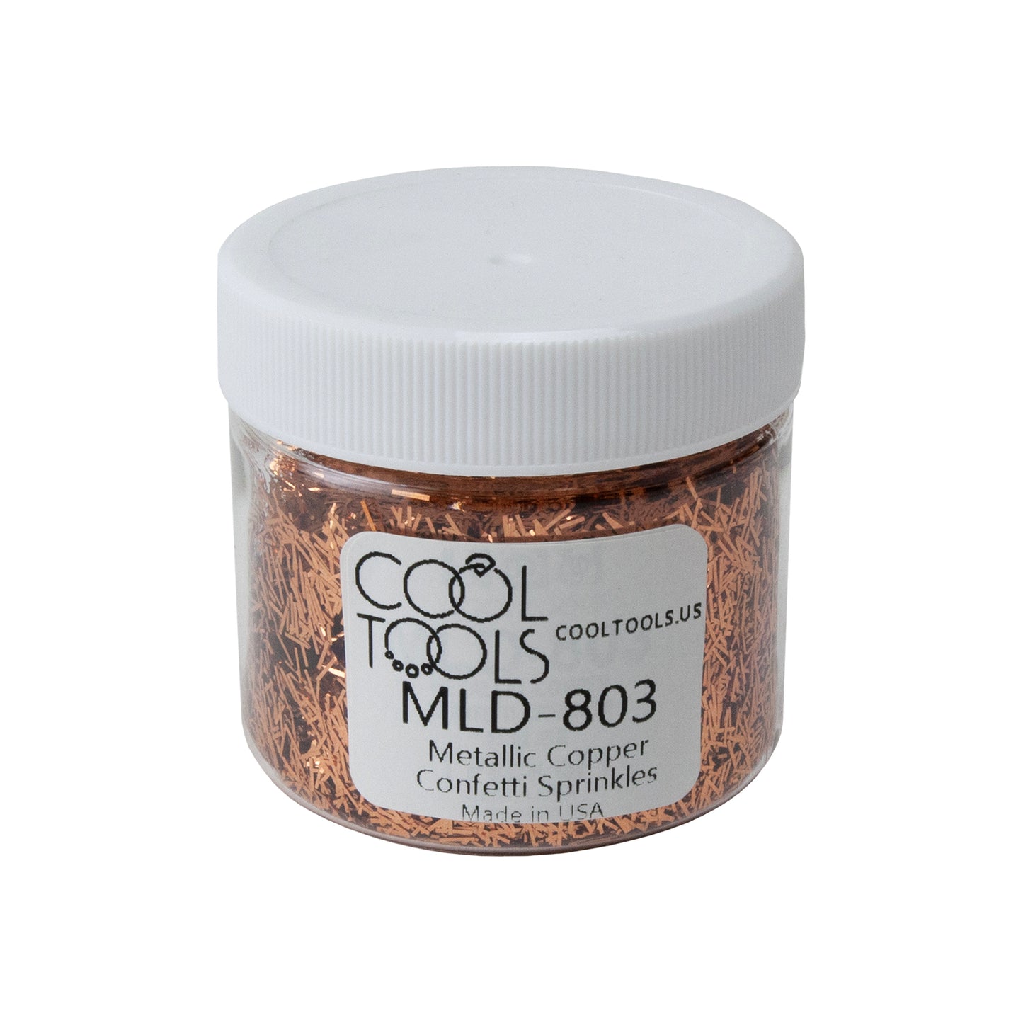 jar of Metallic Copper Confetti Sprinkles