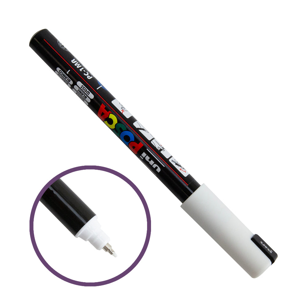 Uni Posca Paint Pen Ultra Fine Tip White - Main Image