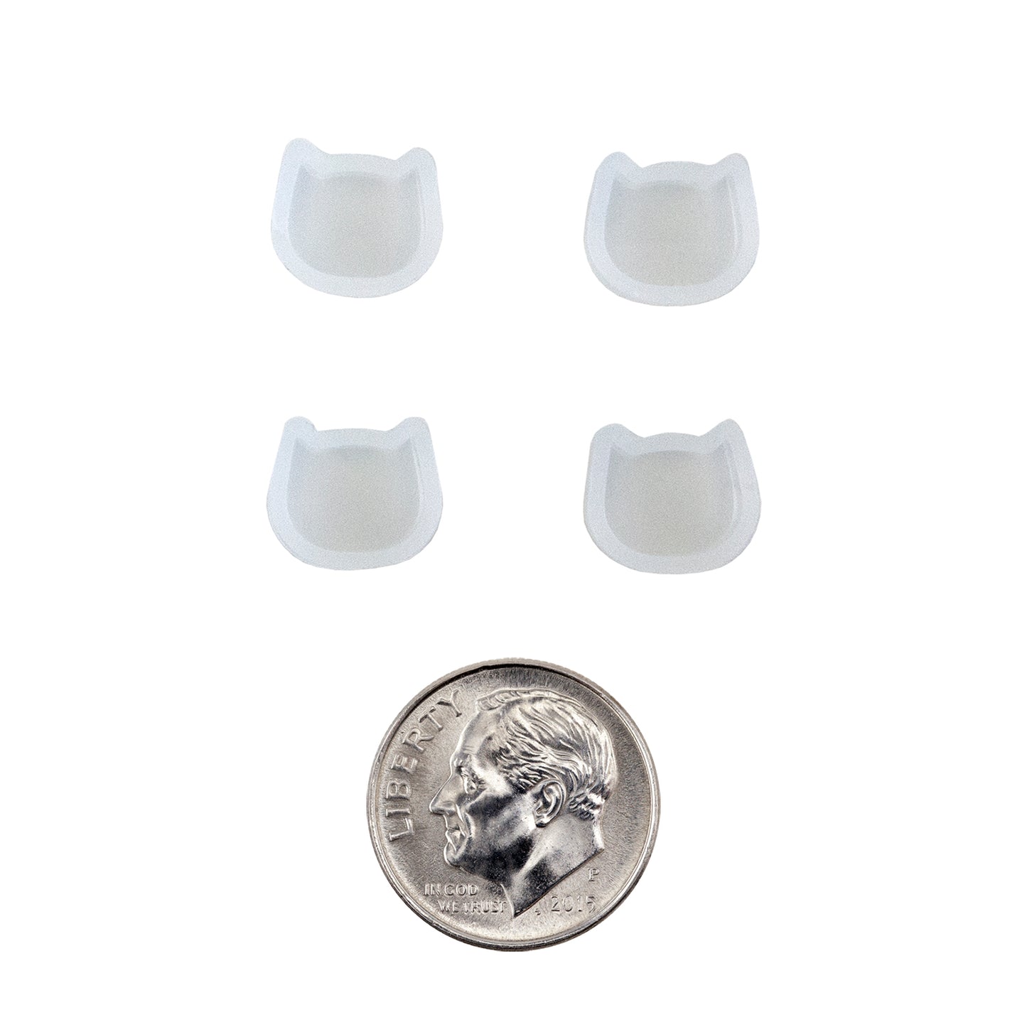 Silicone Jewelry Mold for Resin - Cat - Pkg/4 with dime